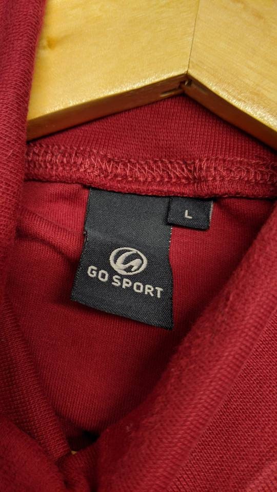Vintage Red Polo Neck, 90s Mock Neck Cotton Top, Size Large