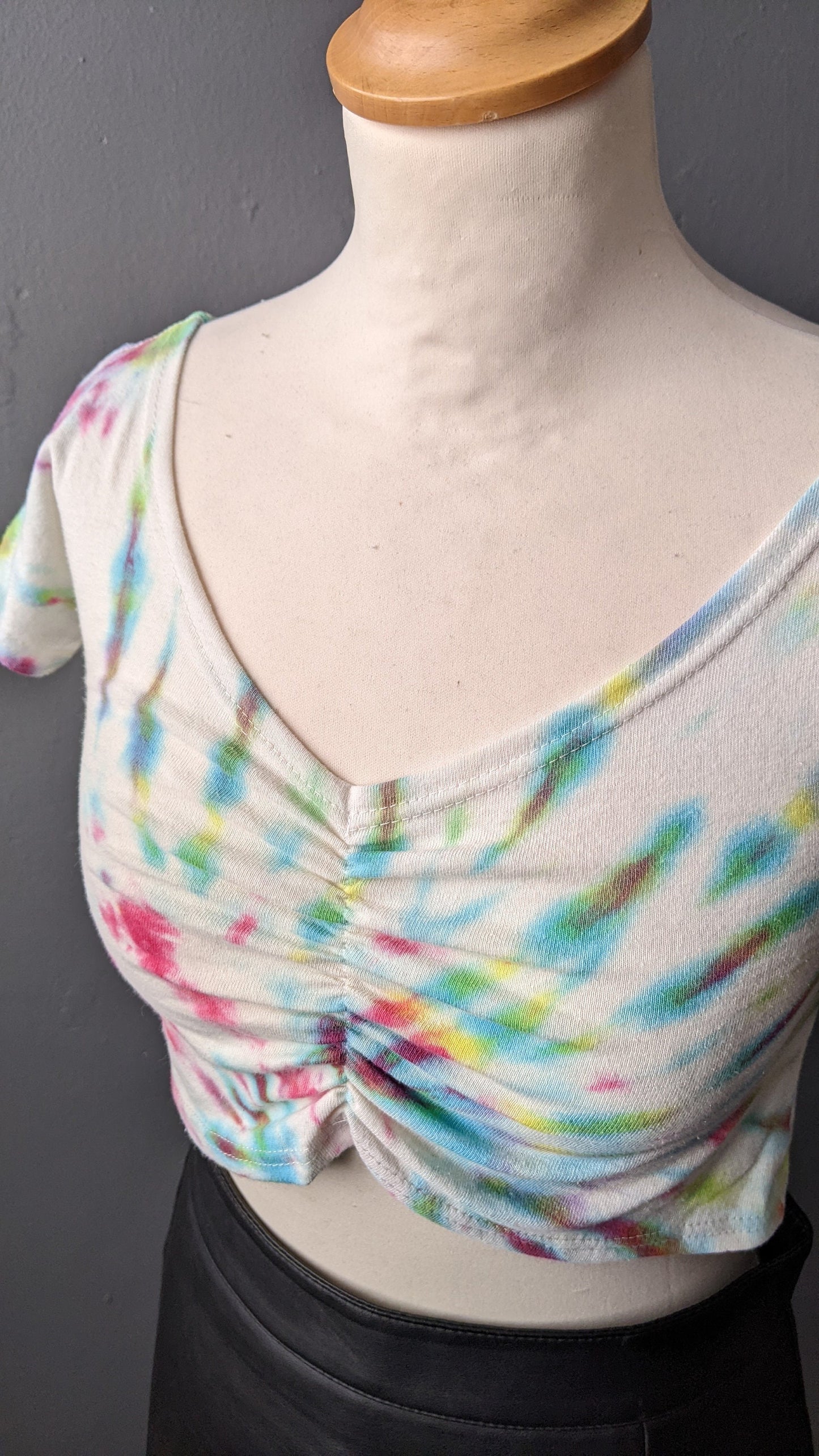 Multicoloured Tie Dye Crop Top, Size Small
