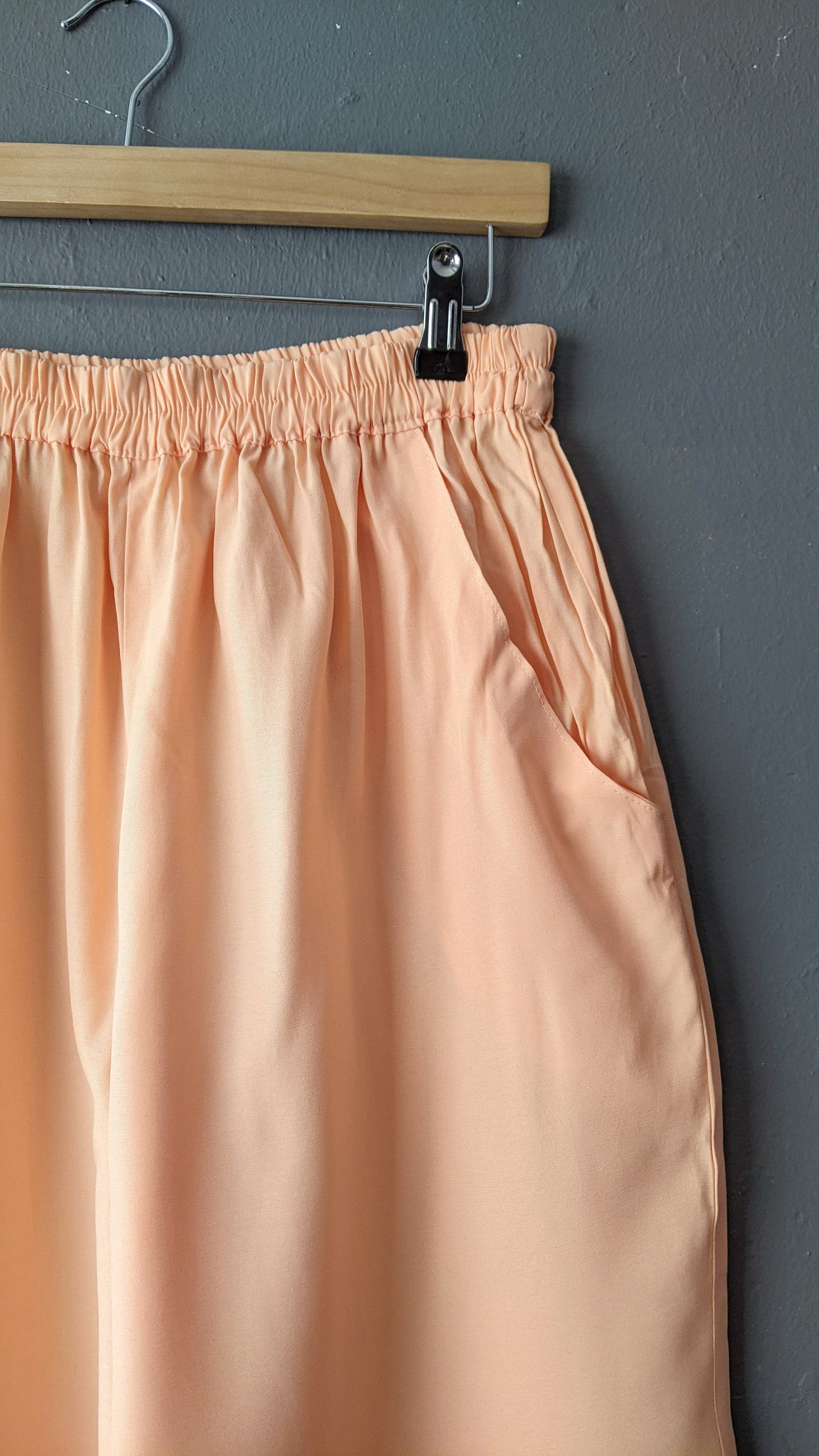 90s Peach Summer Trousers, Tapered Baggy Fit, Size Large
