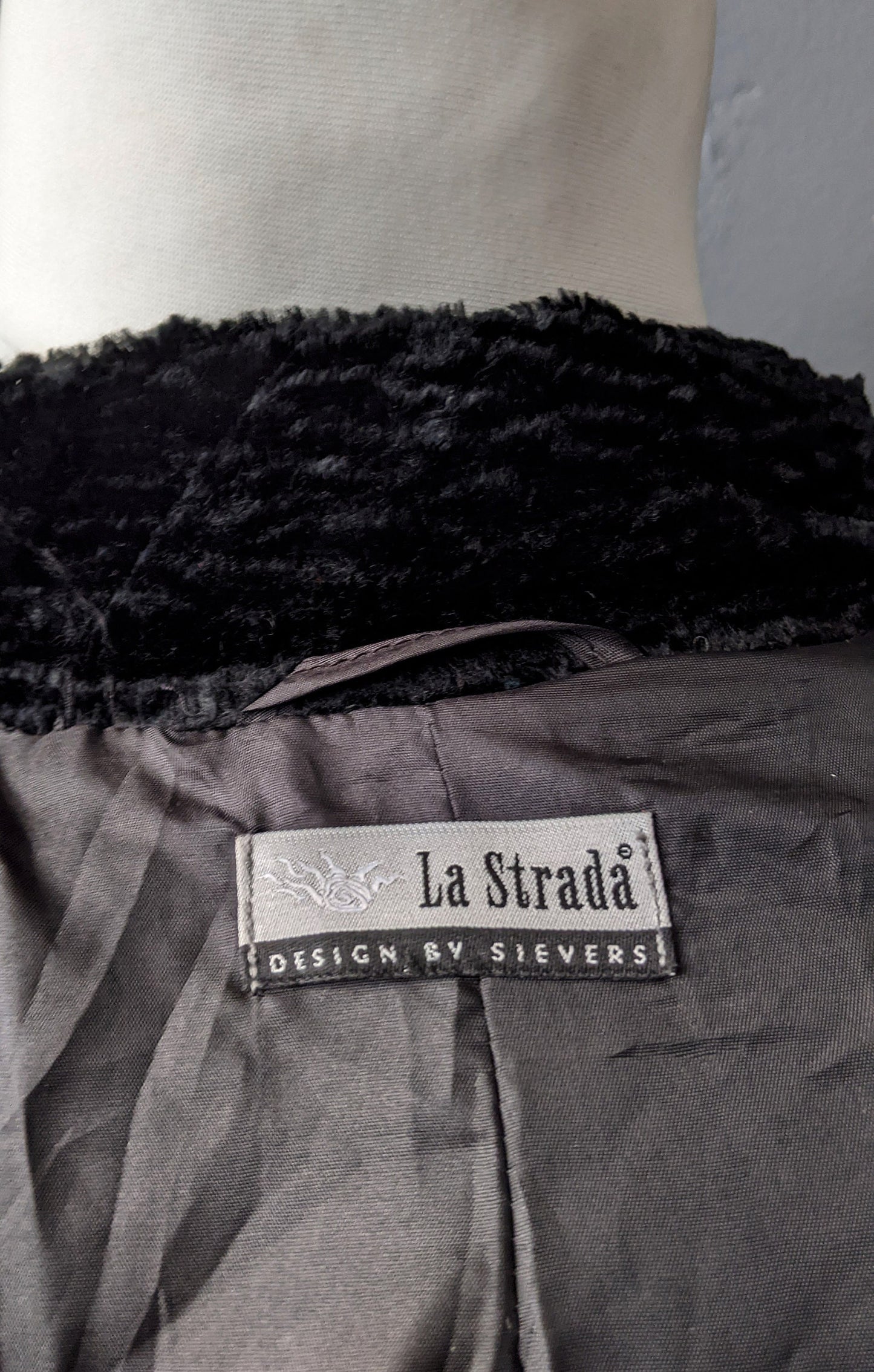 90s Faux Astrakhan Jacket, Vegan Fur Coat, Size Medium