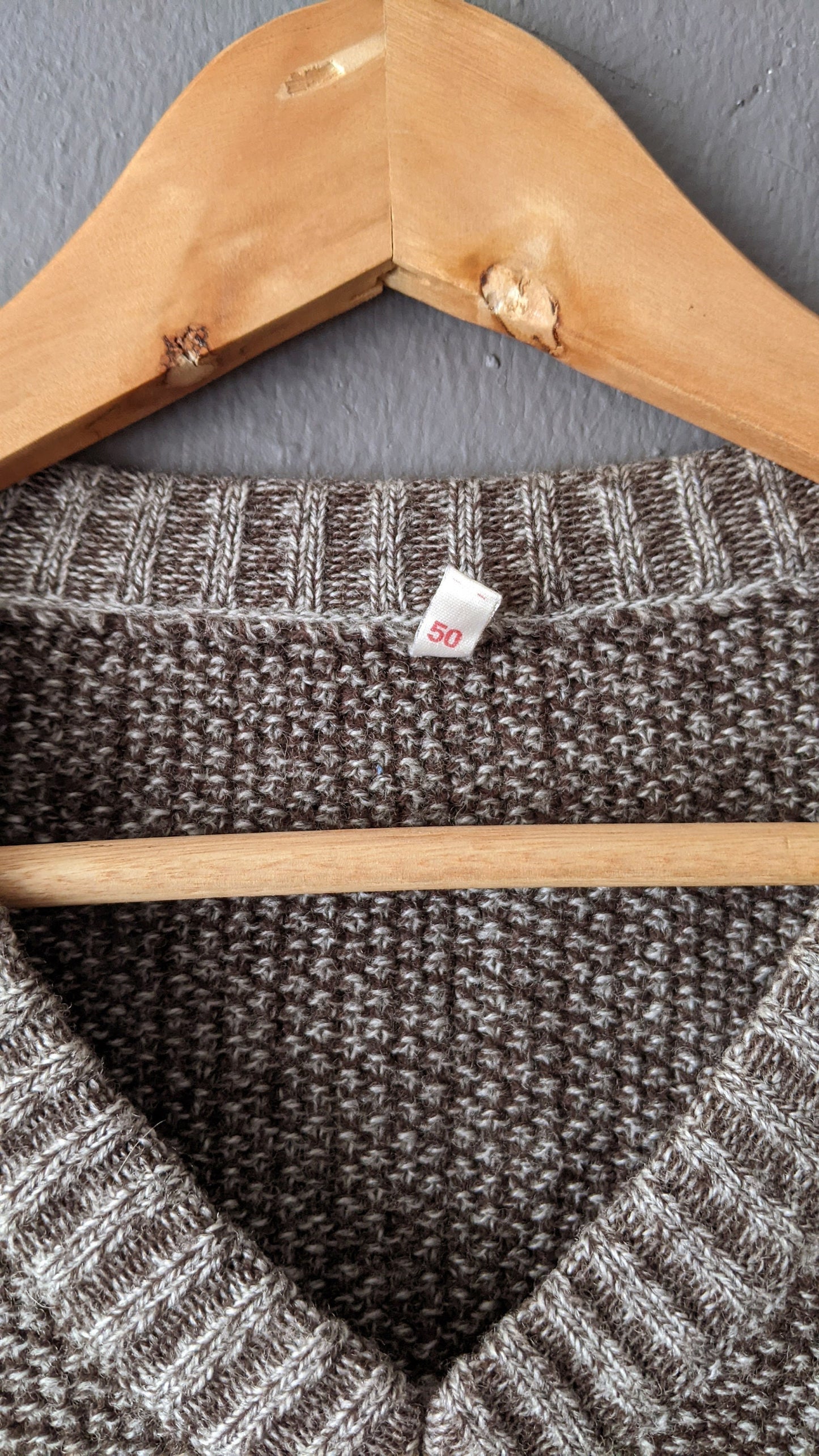 90s Neutral Grey Brown Jumper, Size Medium
