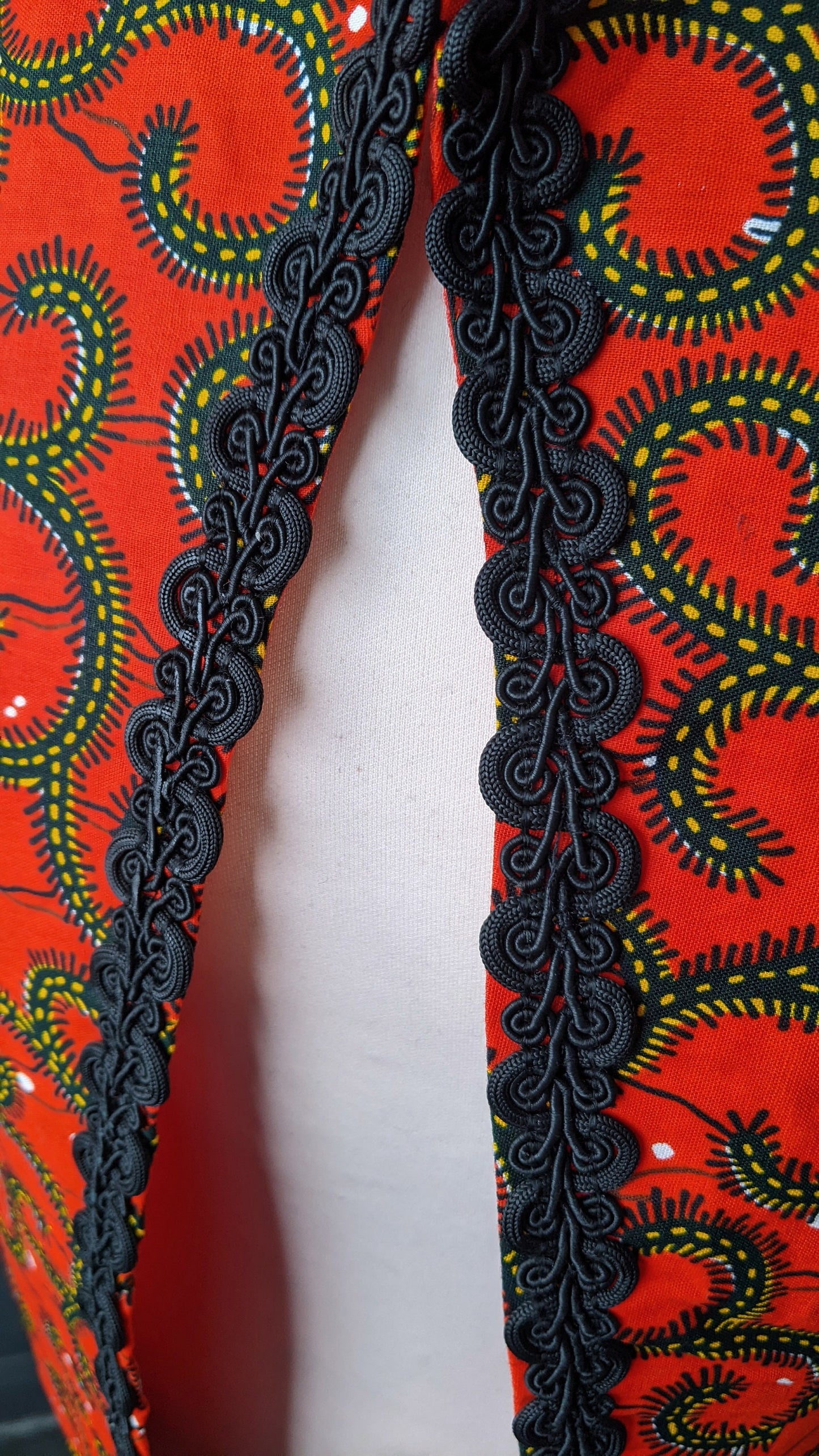 Vintage Ankara Jacket, Cotton Summer Fitted Blazer, Size Small Medium
