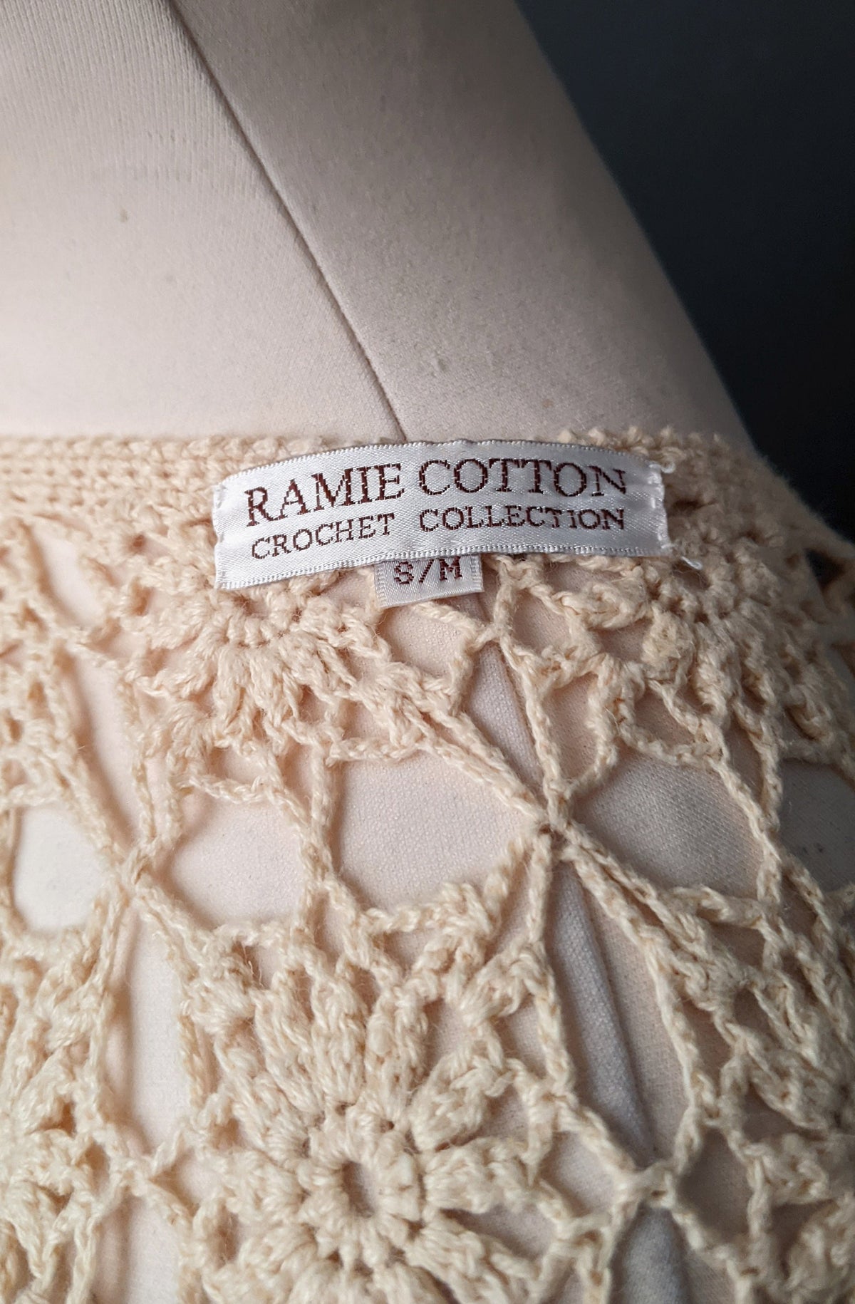 Vintage Crochet Vest, 90s Sleeveless Cardigan, Size Small