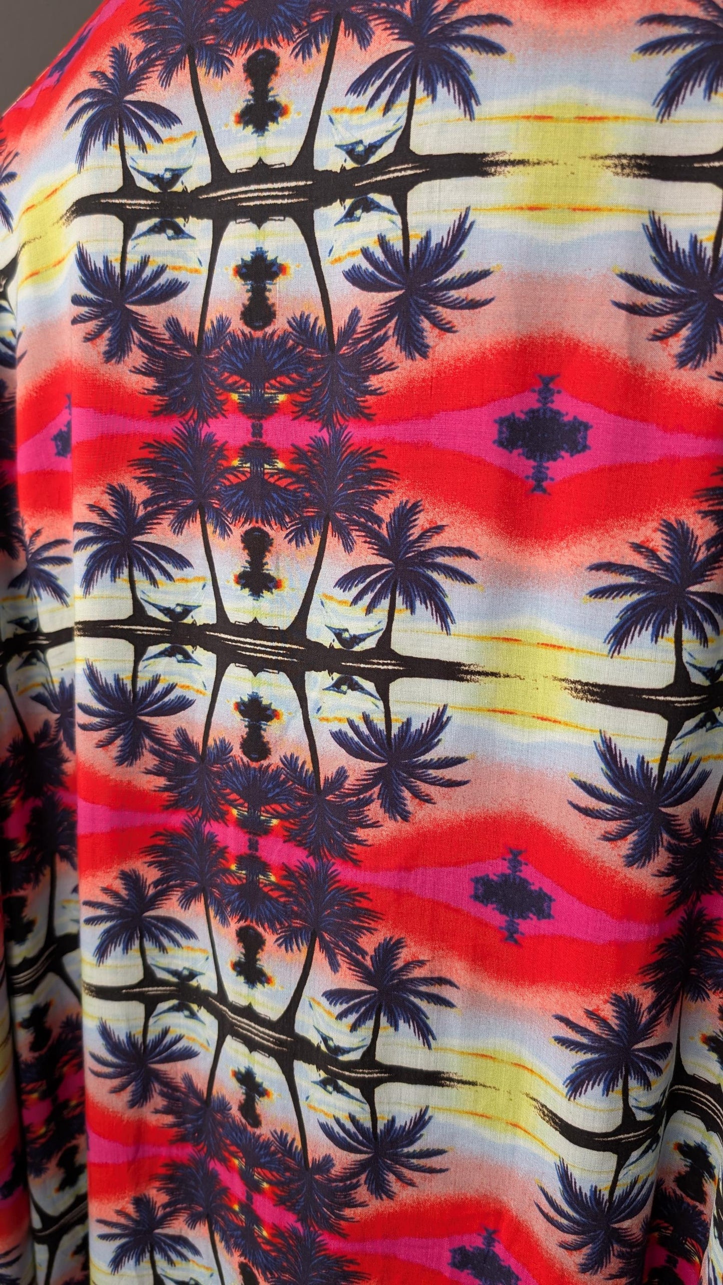 Tropical Beach Kimono Robe, Loud Colourful Resort Wear