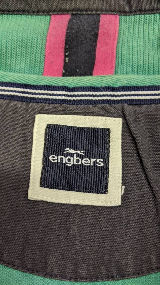 Y2K Ribbed Cotton Jumper with Zip Neck High Collar, Mint Green Engbers Capa Cabana, Size XXL