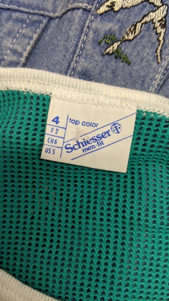 Mens 80s Cotton Mesh T Shirt, Jade Green See Through Top, Size Small Medium