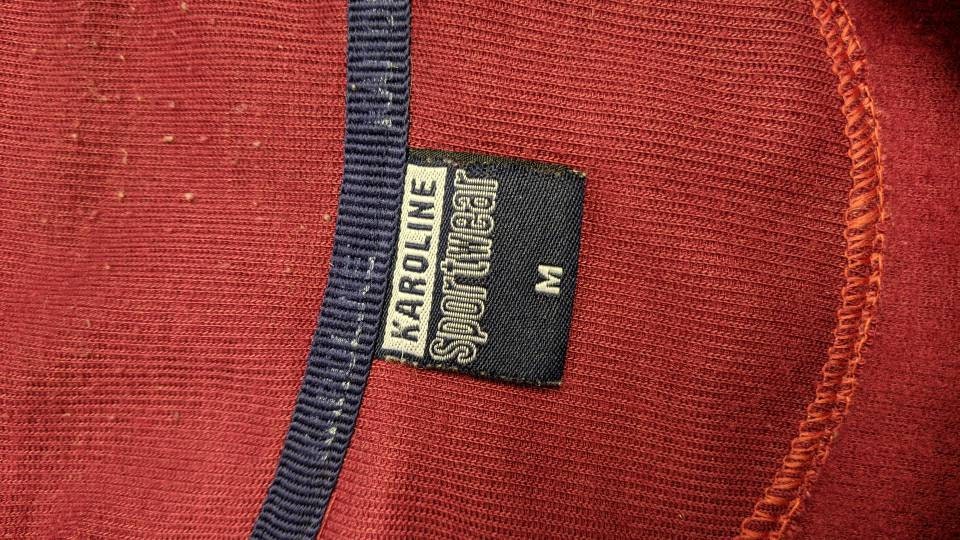 90s Burgundy Cotton Turtleneck Jumper with Zip Neck High Collar, Size M