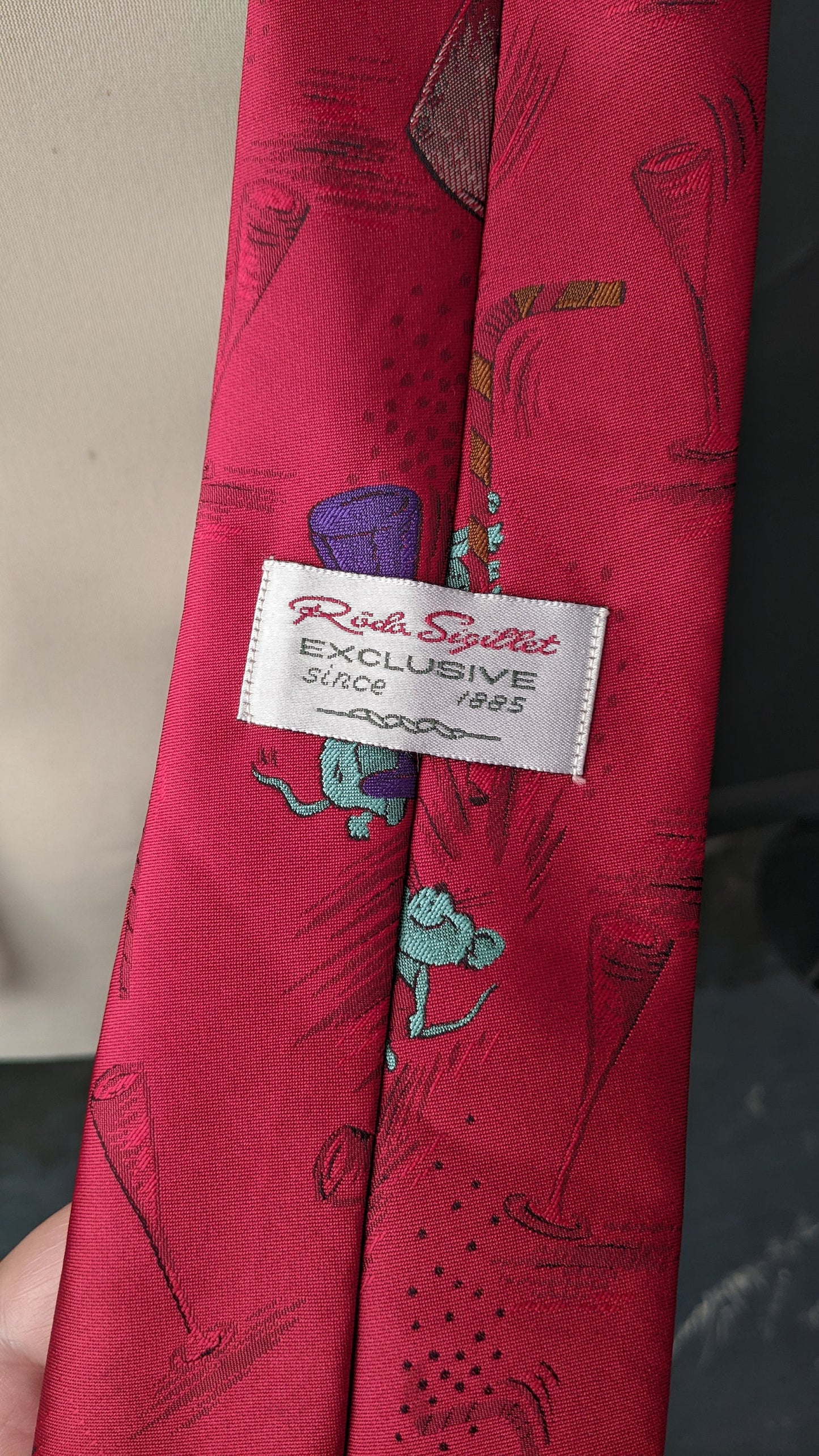 Party Animals Tie, 90s Novelty Cartoon Tipsy Mice Necktie