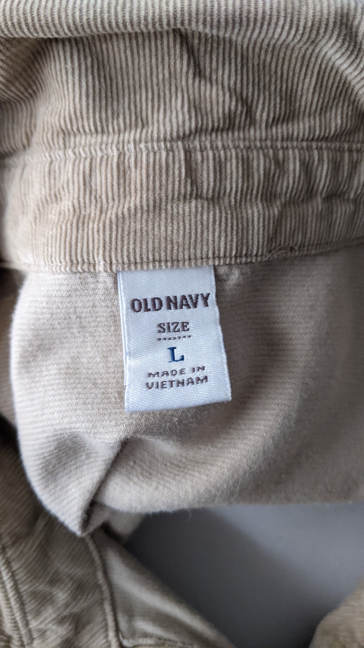 90s Corduroy Shirt Dress by Old Navy, Mid Thigh Length Minidress, Size Large