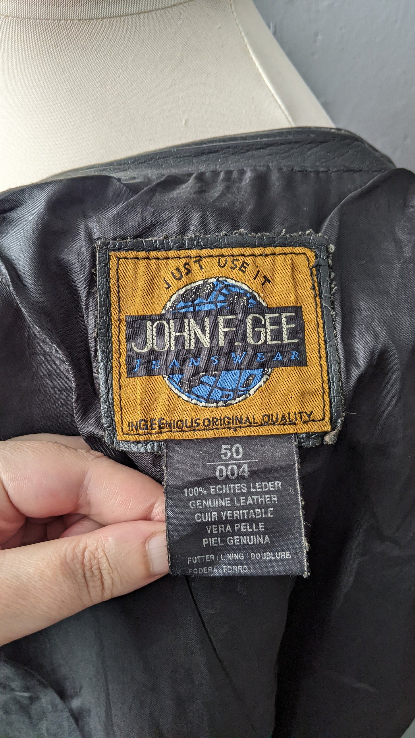 80s Mens Biker Leather Waistcoat, John F Gee Motorcycle Laced Vest, 40 Chest Size Medium