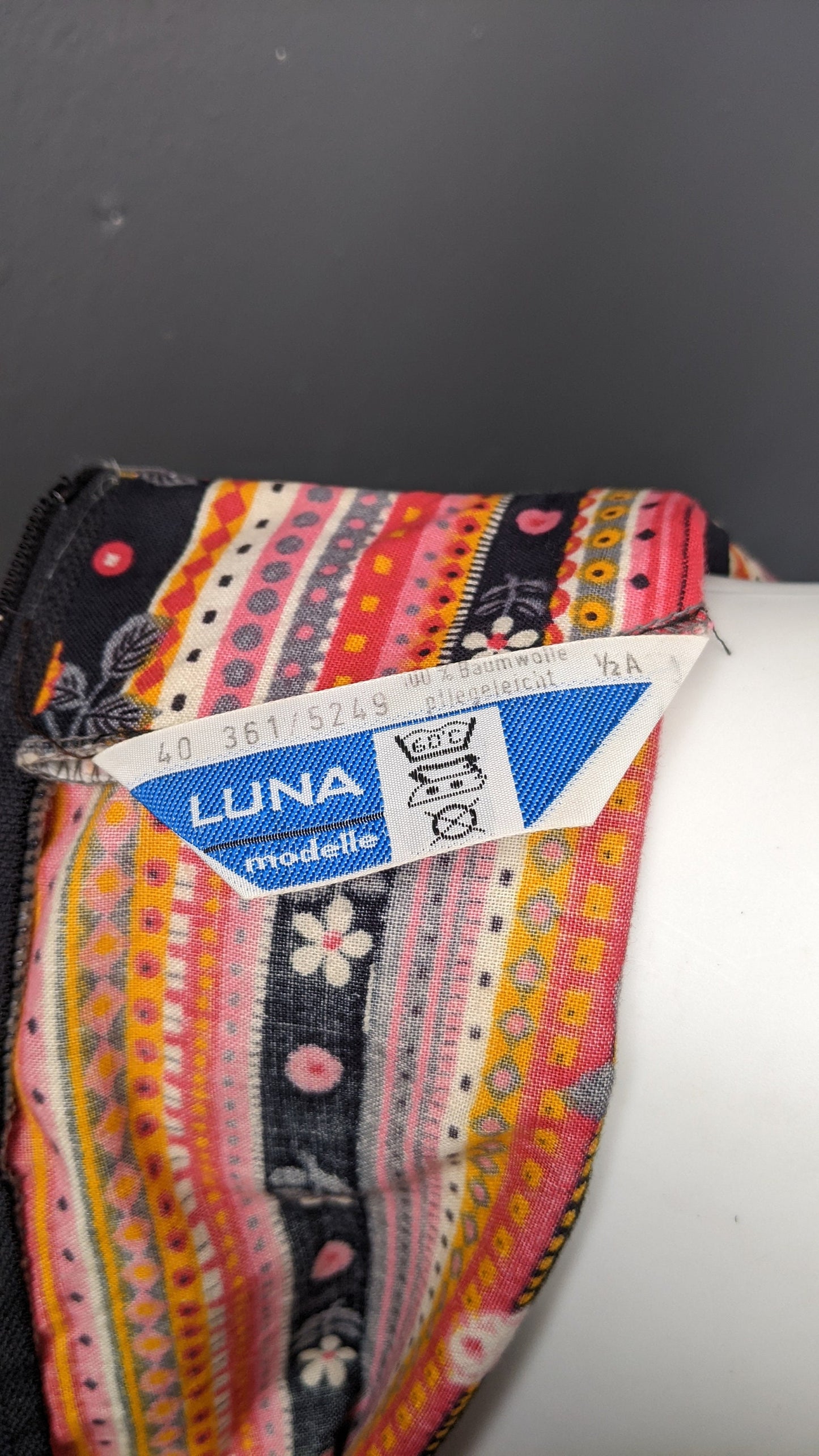 70s Peasant Style Maxi Dress by Luna Modelle, Bohemian Stripes, Size Small Medium
