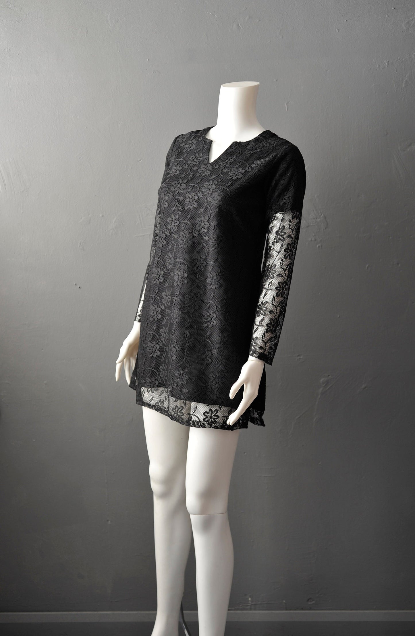 90s Long Lace Tunic Top, Size Small