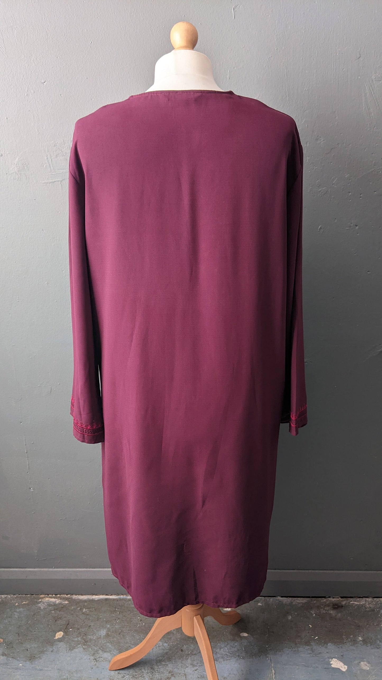 90s Sequin Embroidered Kaftan, Indian Ethnic Kurta, Long Loose Shirt, Plus Size XL XXL