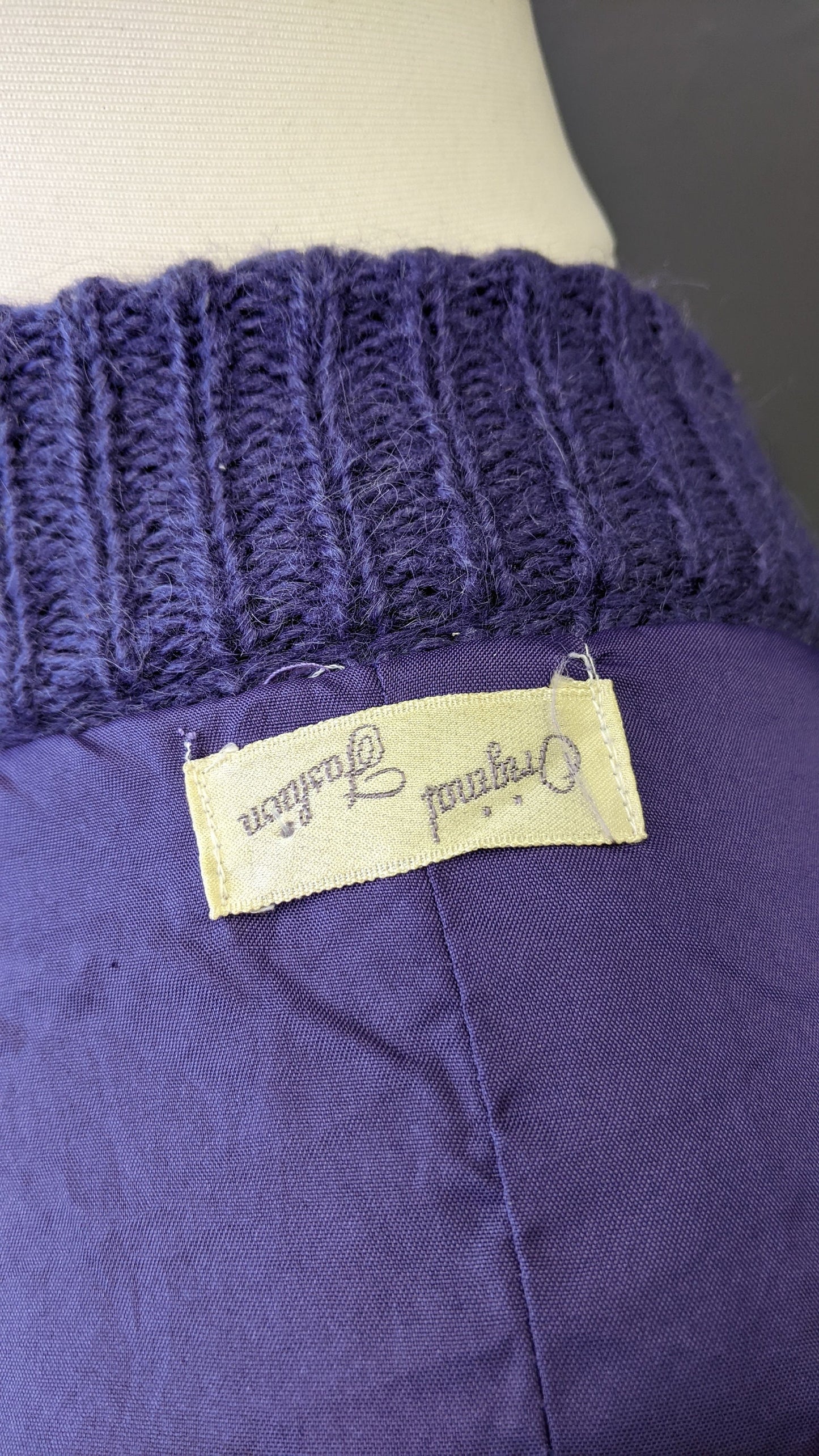 80s Colourful Cardigan, Wool Blend Multicoloured Coatigan, Size Medium