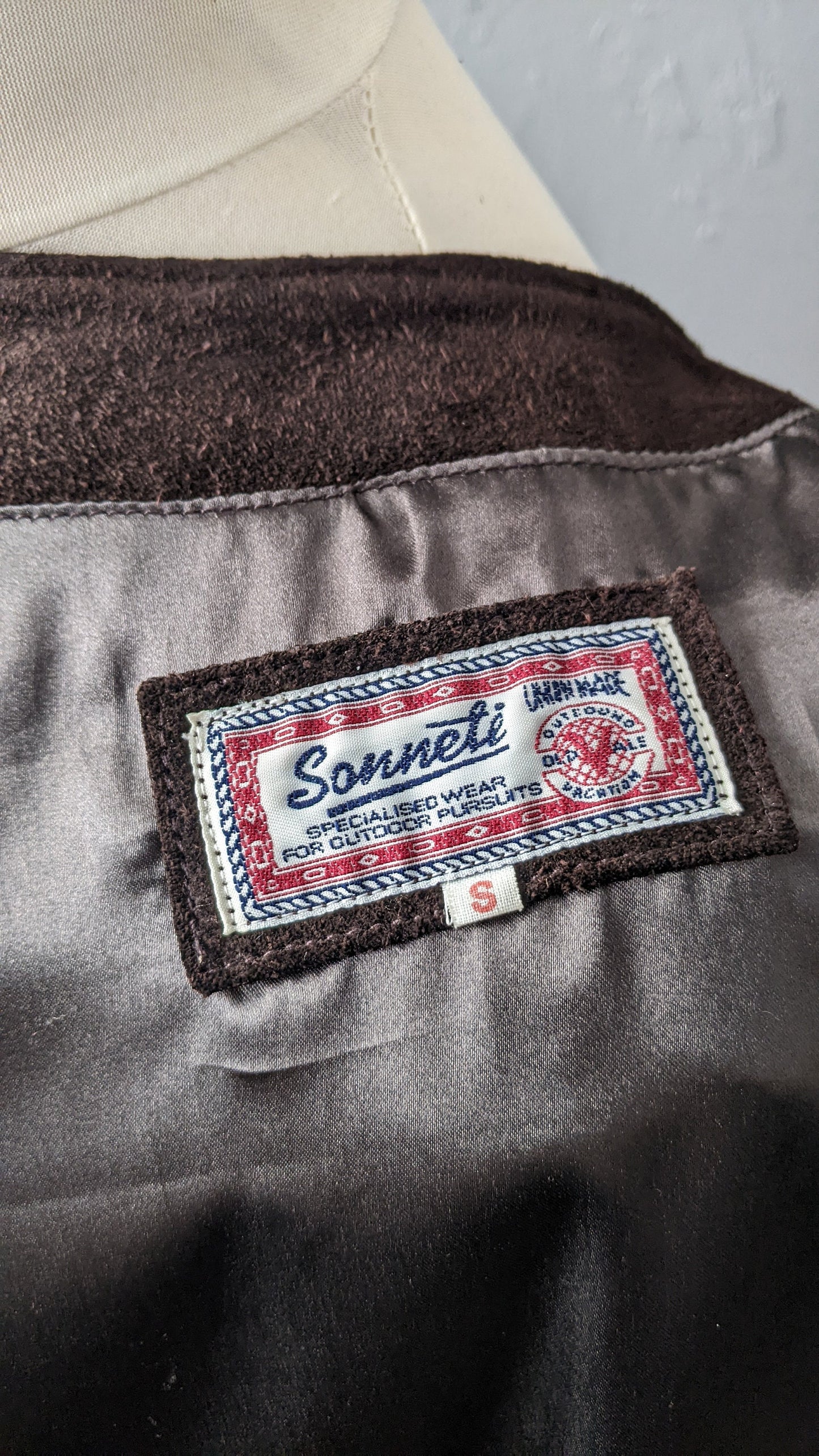80s Mens Suede Western Vest by Sonneti, Sleeveless Fringe Jacket, Size Medium Large
