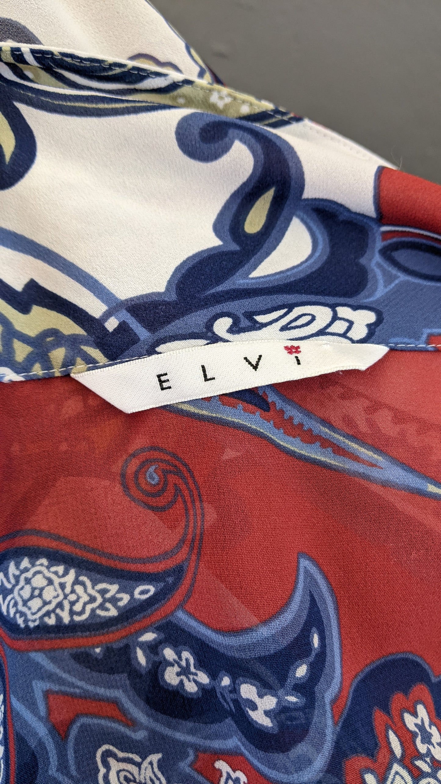90s Paisley Chiffon Blouse, Multicoloured Loose Fit Shirt, Plus Size XXL