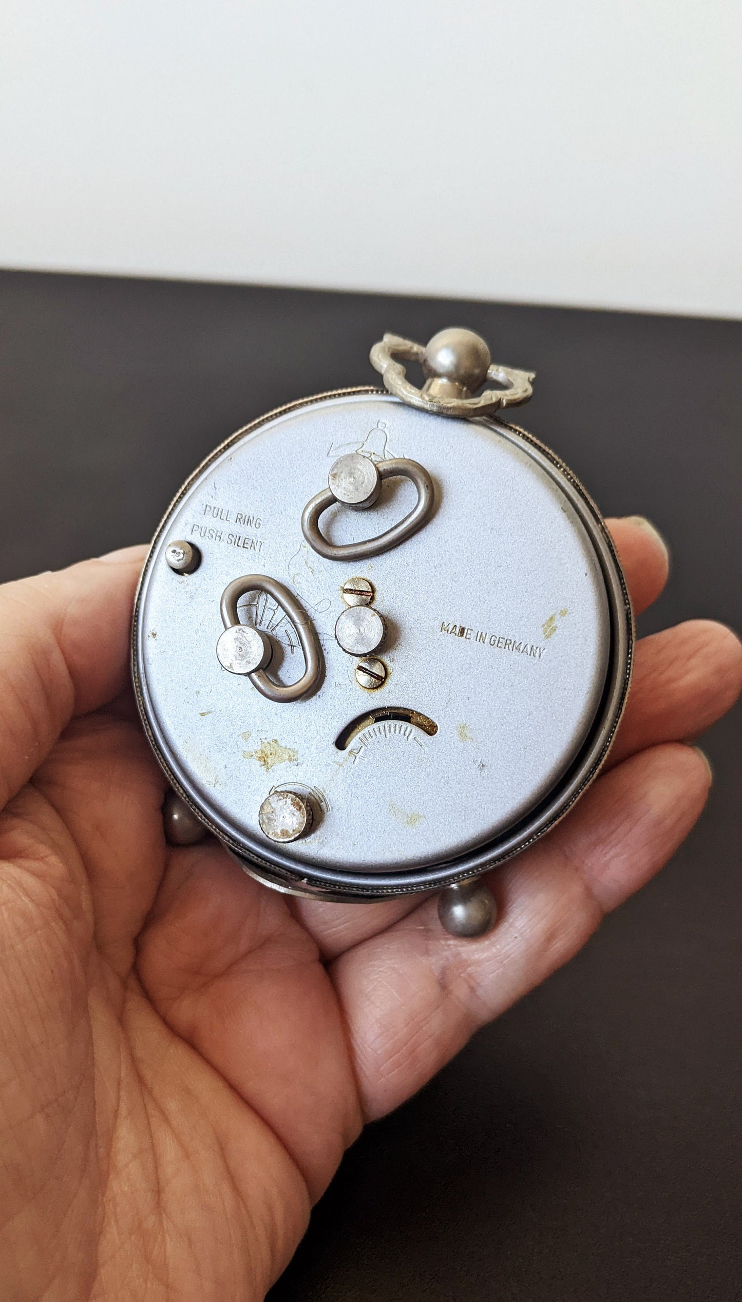 50s Goldbühl Silver Filigree Alarm Clock