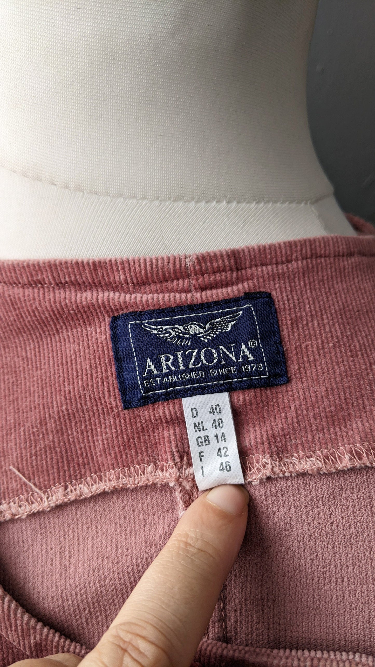 90s Pink Corduroy Bodice Vest with Front Lacing, Size Medium