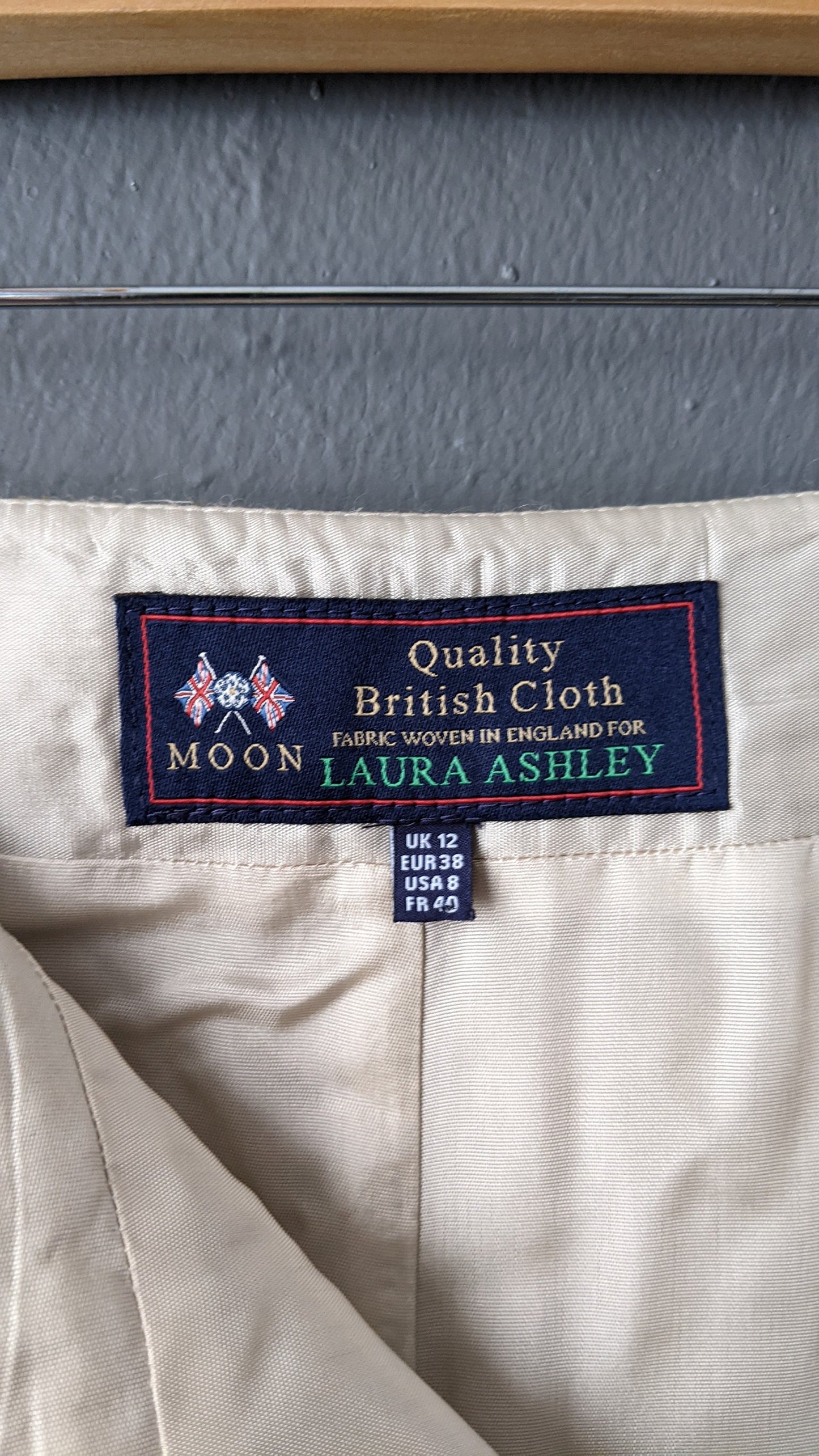 Y2K Laura Ashley Wool Skirt made with Moon Tweed, Size Medium