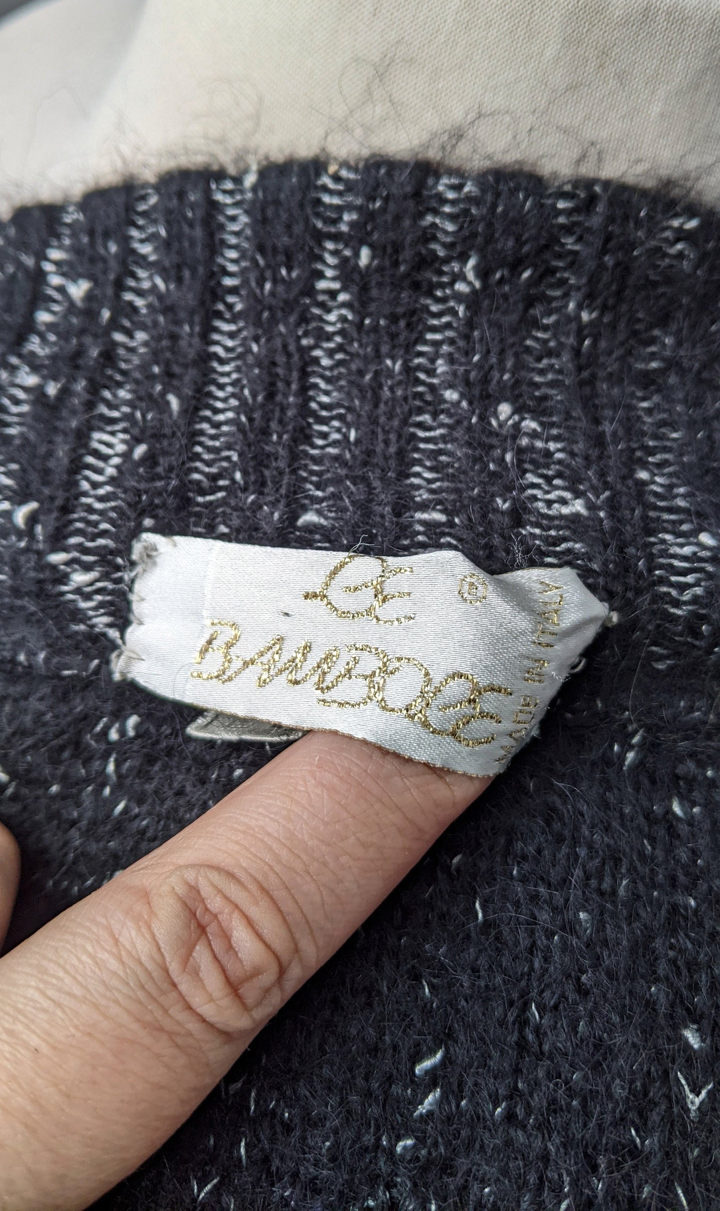 80s Embroidered Mohair Cardigan with Leather, Suede and Snakeskin, Plus Size XL