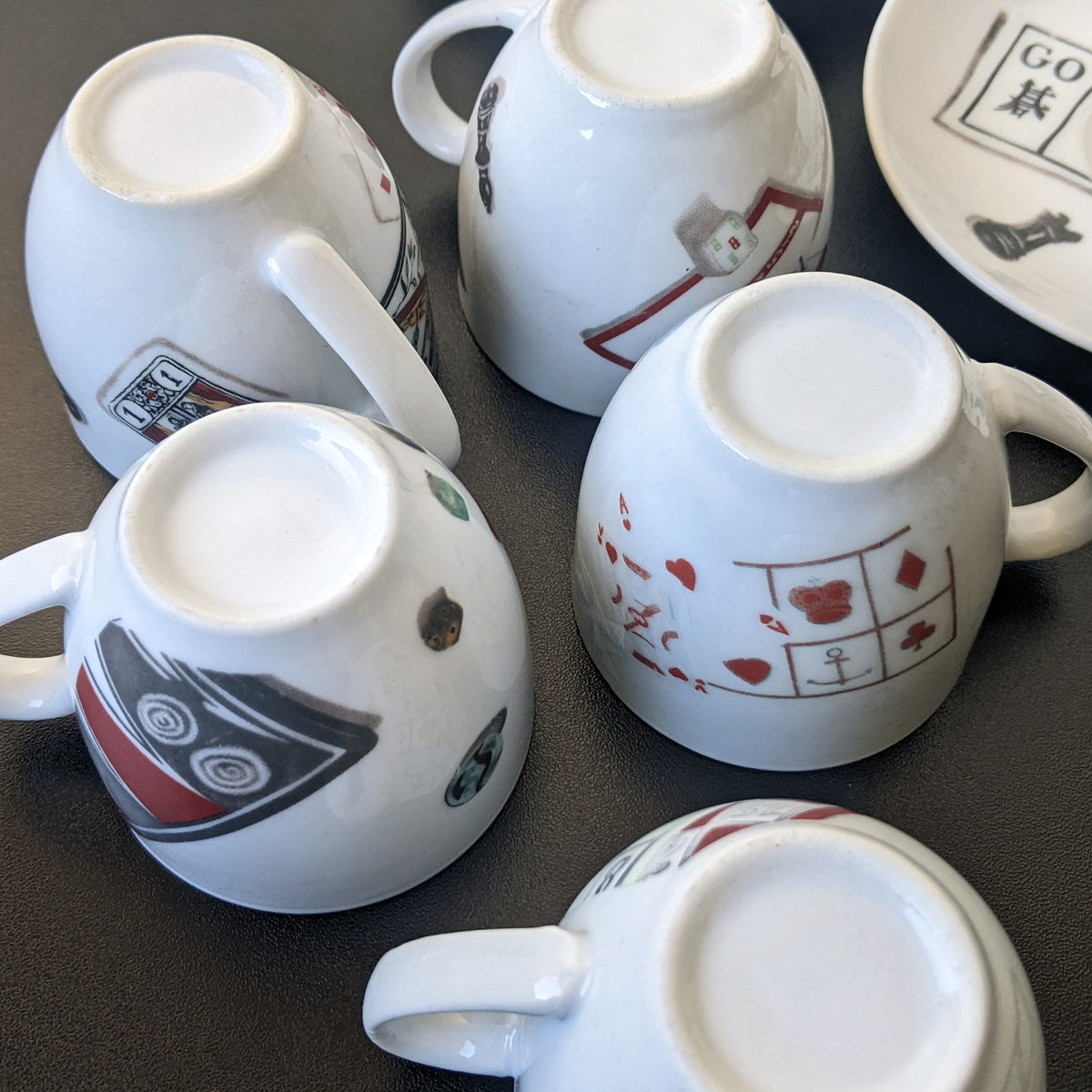 Y2K Gien Jeux Flat Demitasse Cup & Saucer Set