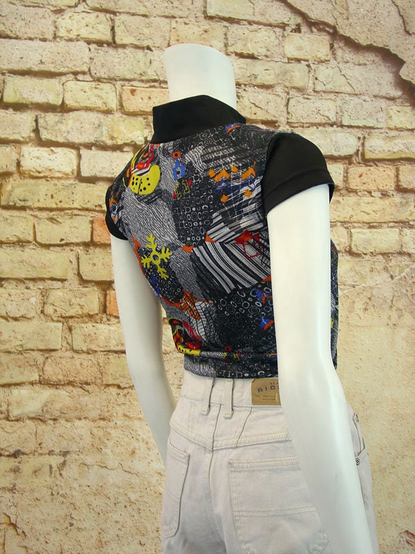 Remade Cycling Jersey, Retro Upcycled Activewear, Size Small