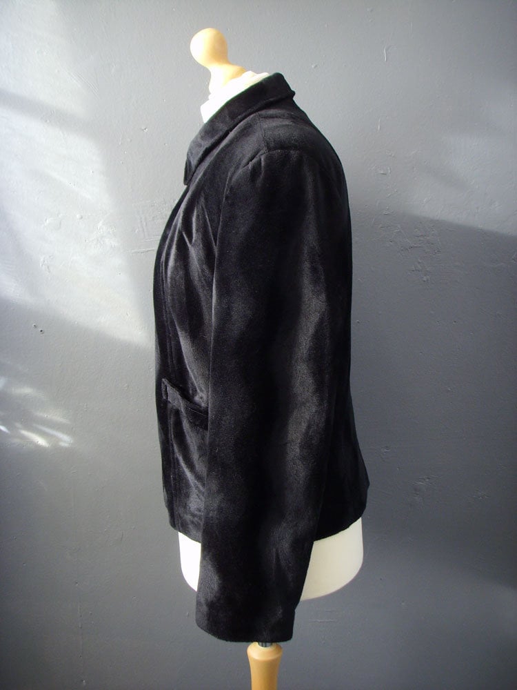 Velboa Faux Fur Jacket, Vintage 90s Zip Up Coat, Size Large