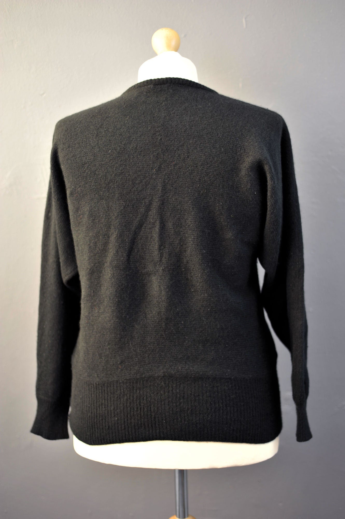 80s Beaded Angora Wool Cardigan, Vintage Kitsch Party Knitwear, Size Medium Large