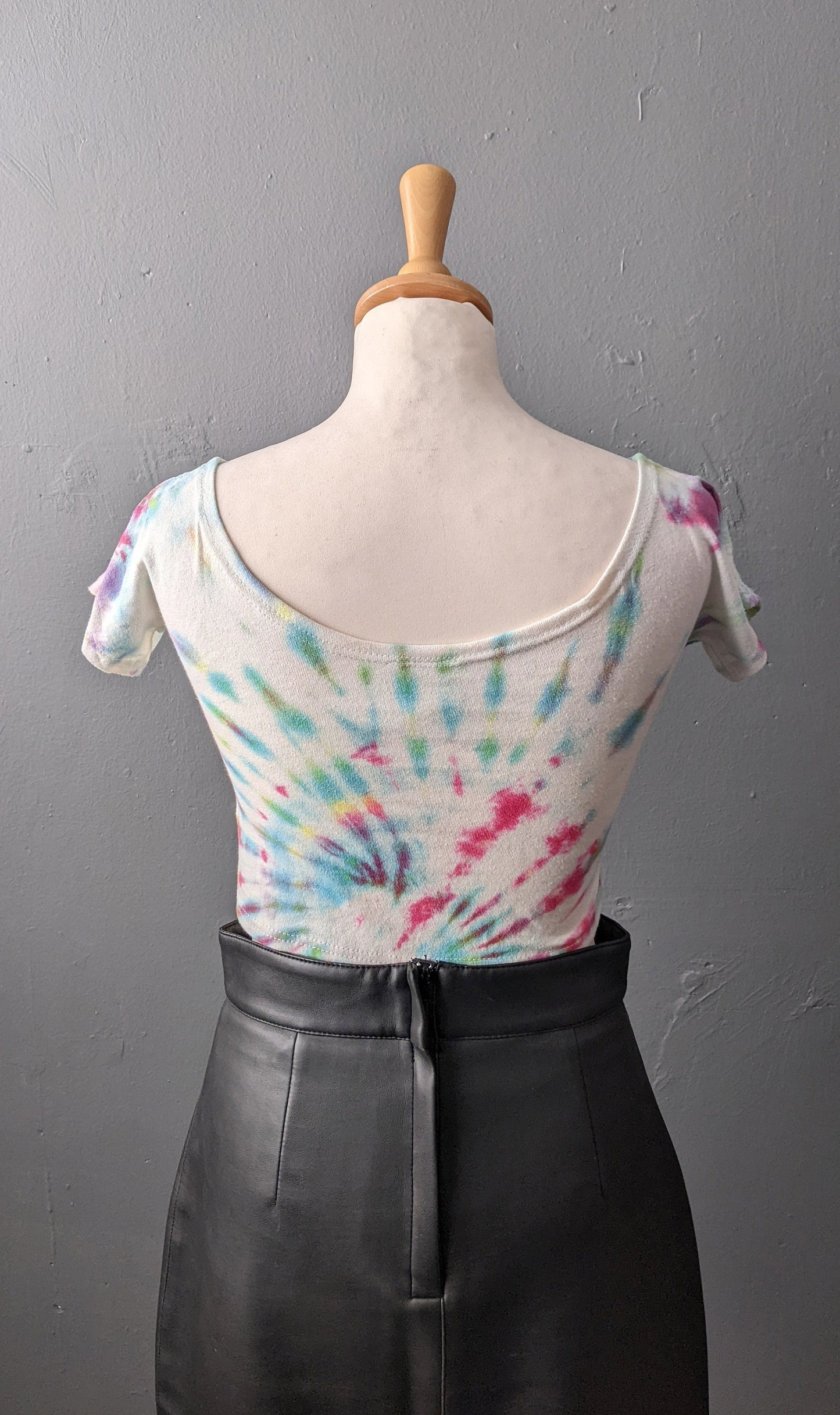 Multicoloured Tie Dye Crop Top, Size Small