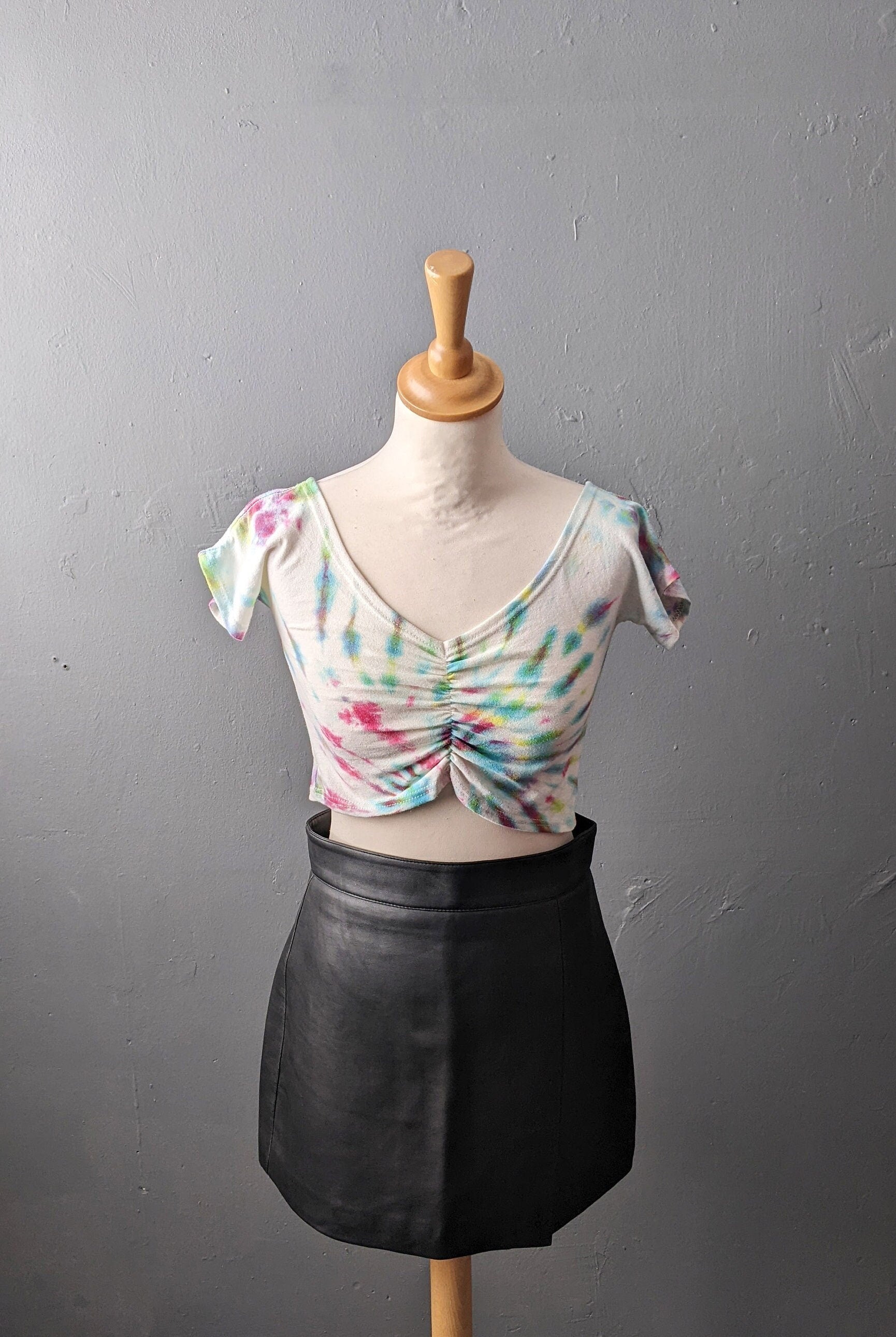 Multicoloured Tie Dye Crop Top, Size Small