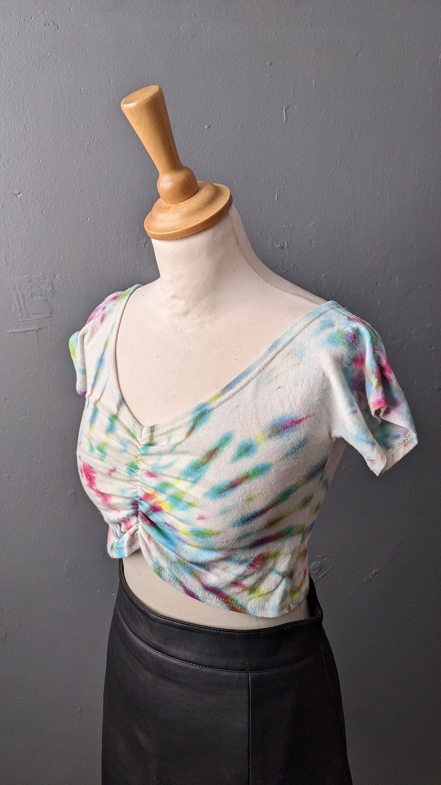 Multicoloured Tie Dye Crop Top, Size Small