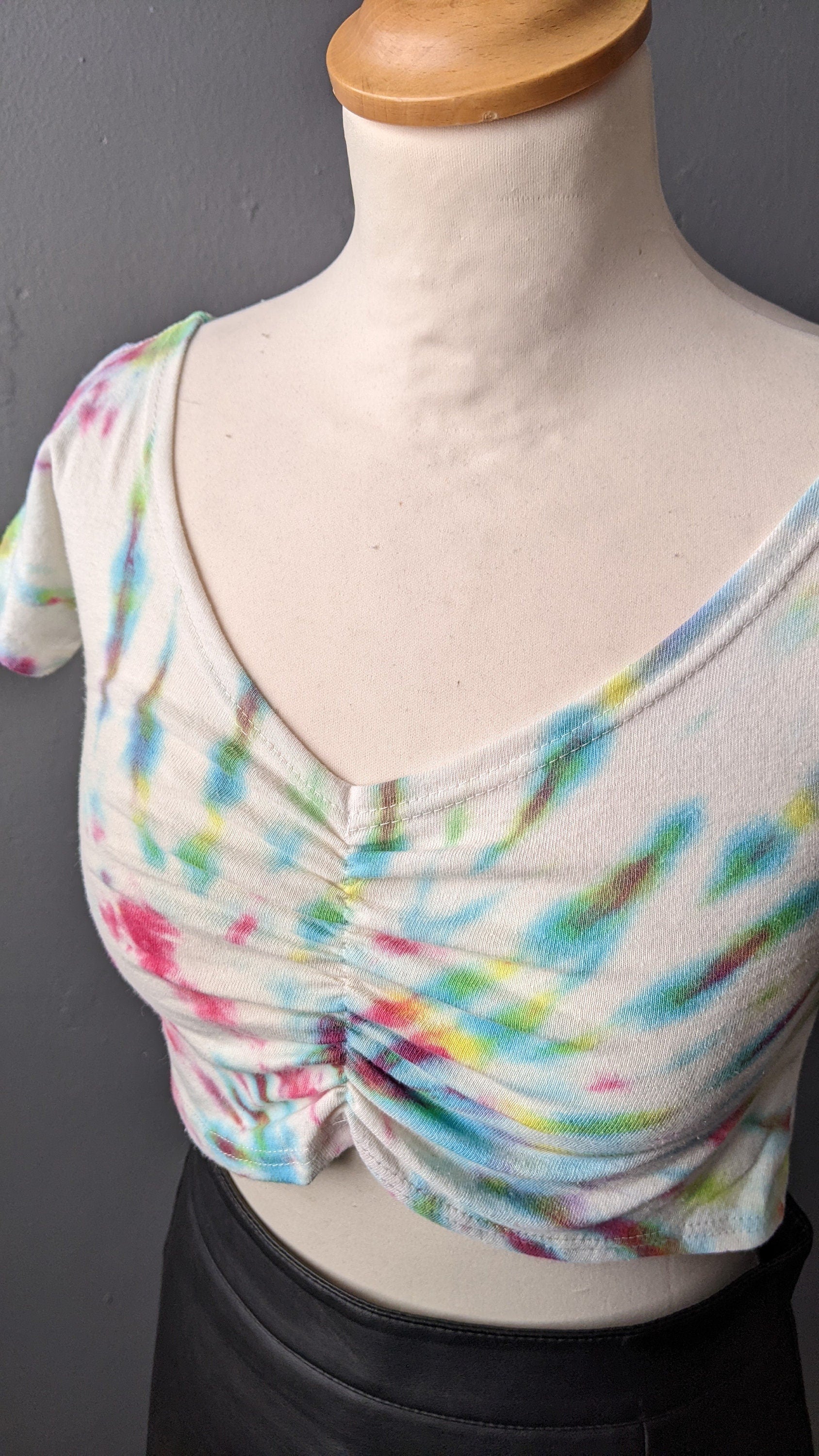 Multicoloured Tie Dye Crop Top, Size Small