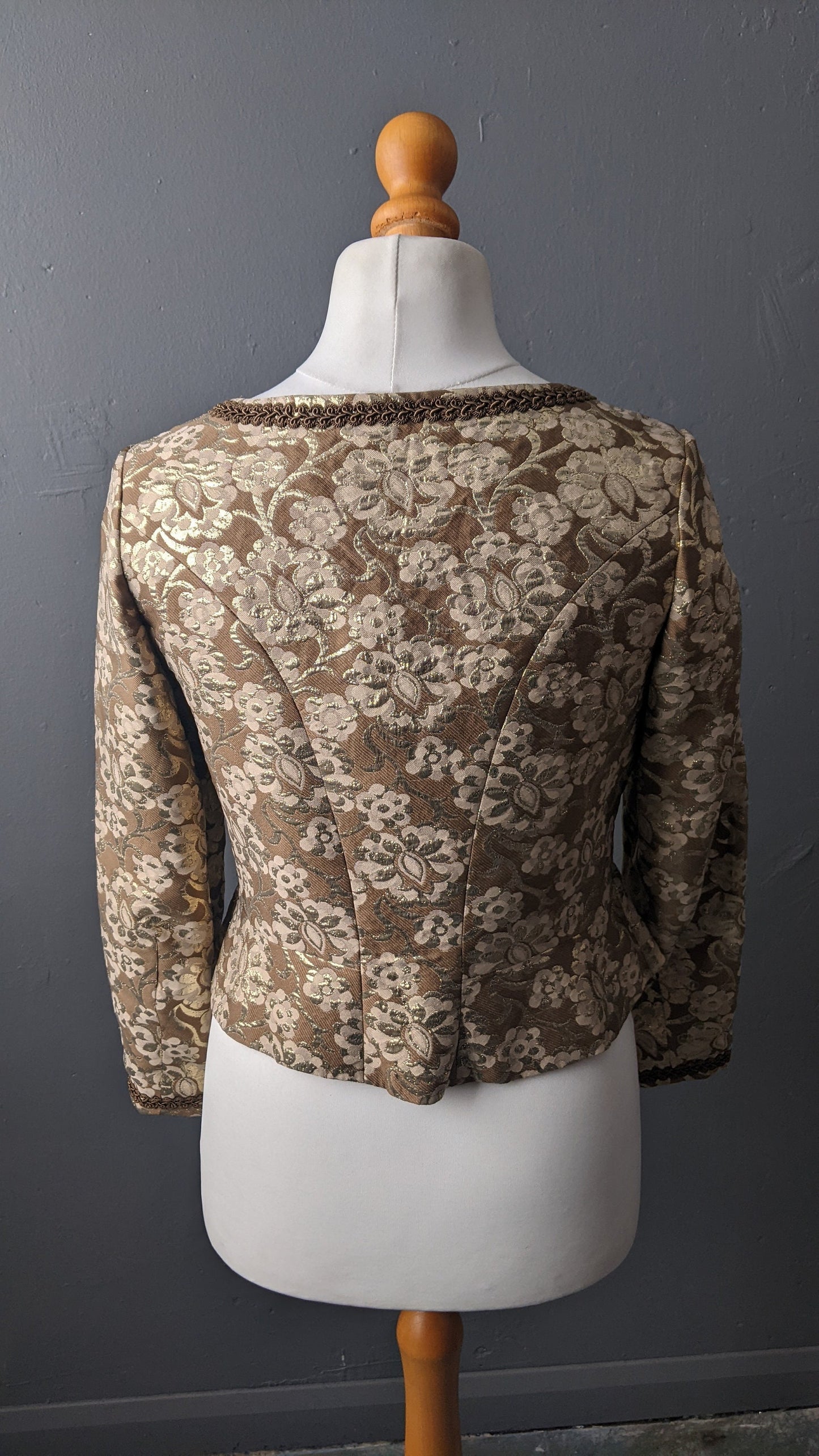 Metallic Brocade Trachten Jacket by Heller Sport, Alpine Oktoberfest Glam, Size Medium