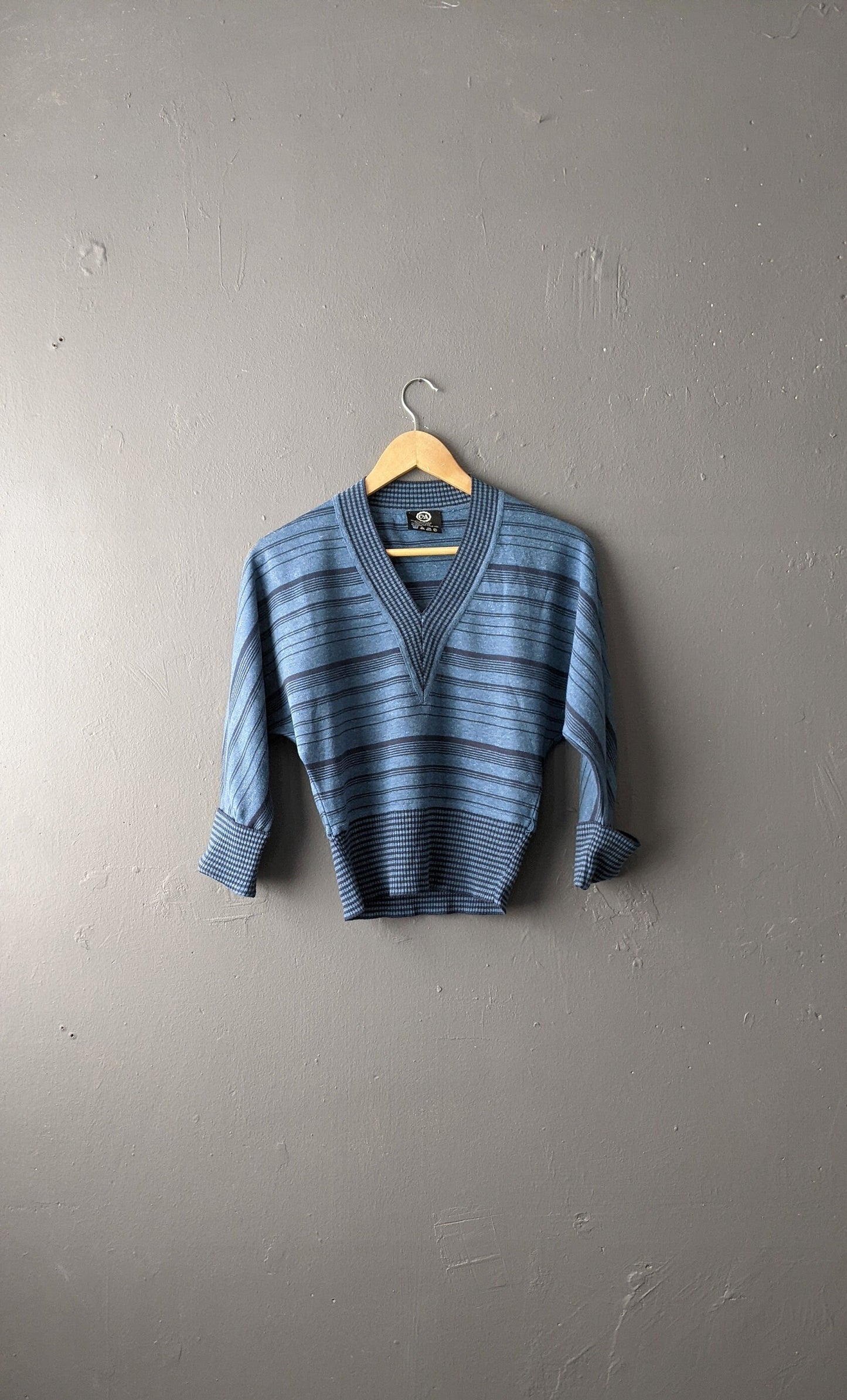 80s Short Striped Jumper by C&A, Size Small