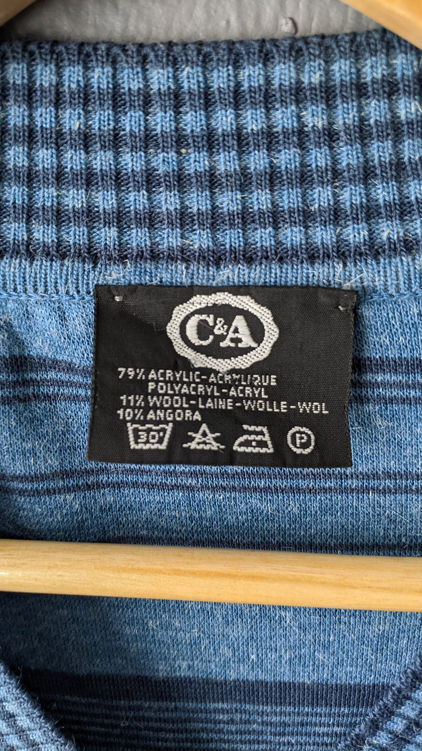 80s Short Striped Jumper by C&A, Size Small