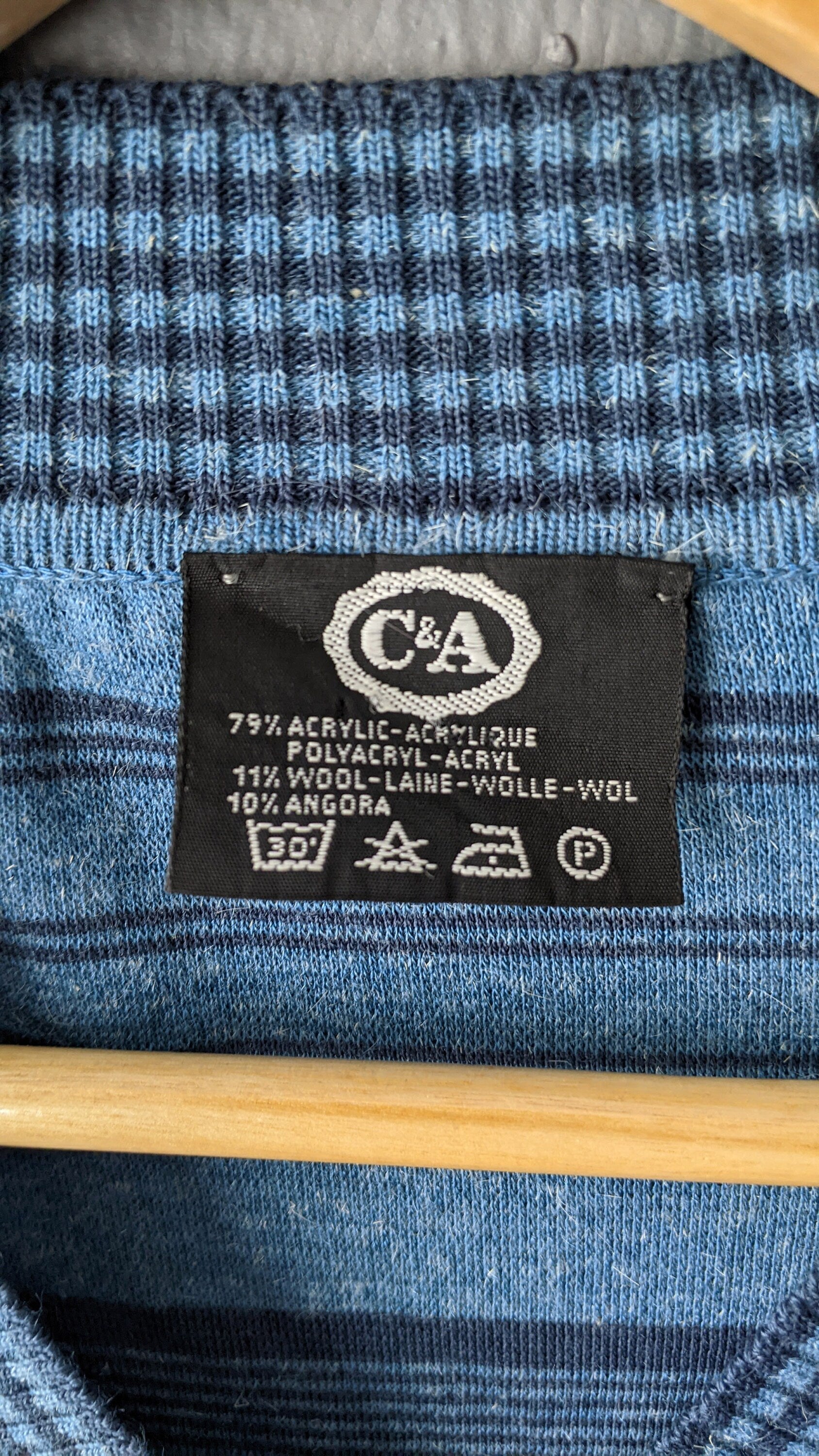 80s Short Striped Jumper by C&A, Size Small