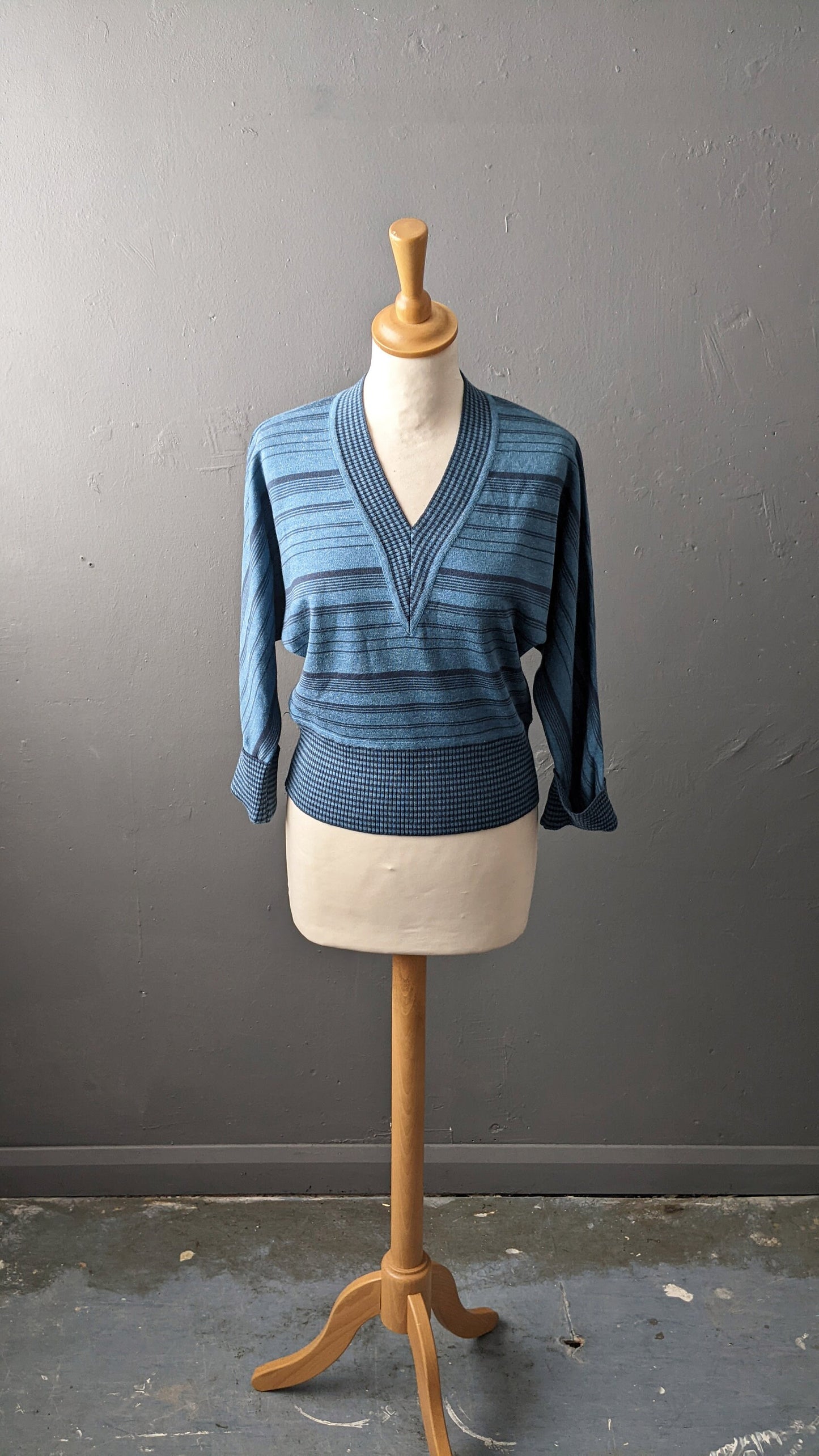 80s Short Striped Jumper by C&A, Size Small