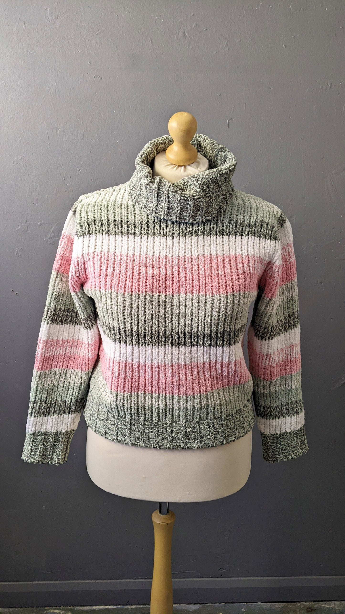 90s Turtleneck Chenille Knit Jumper, Size Medium
