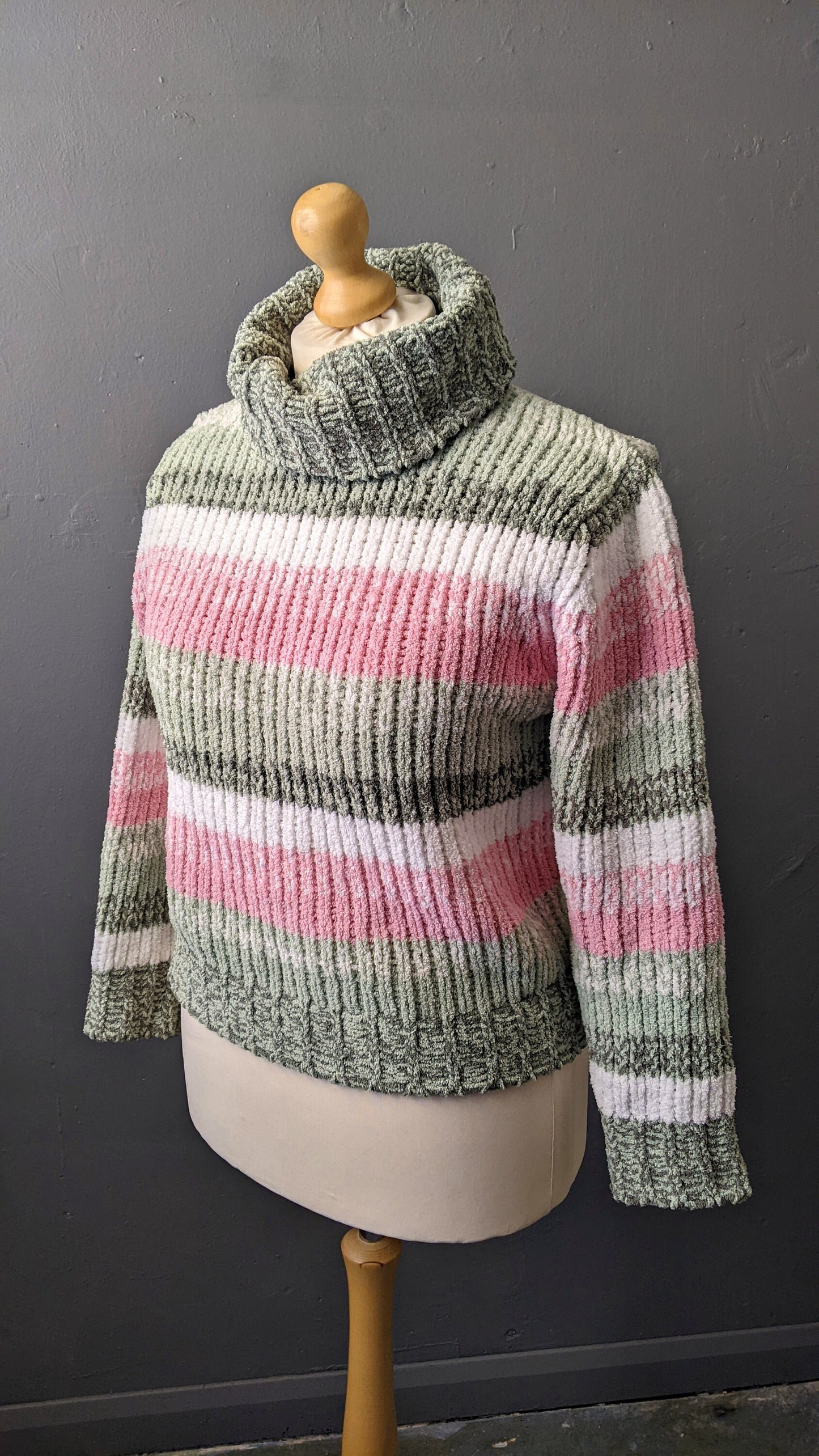 90s Turtleneck Chenille Knit Jumper, Size Medium