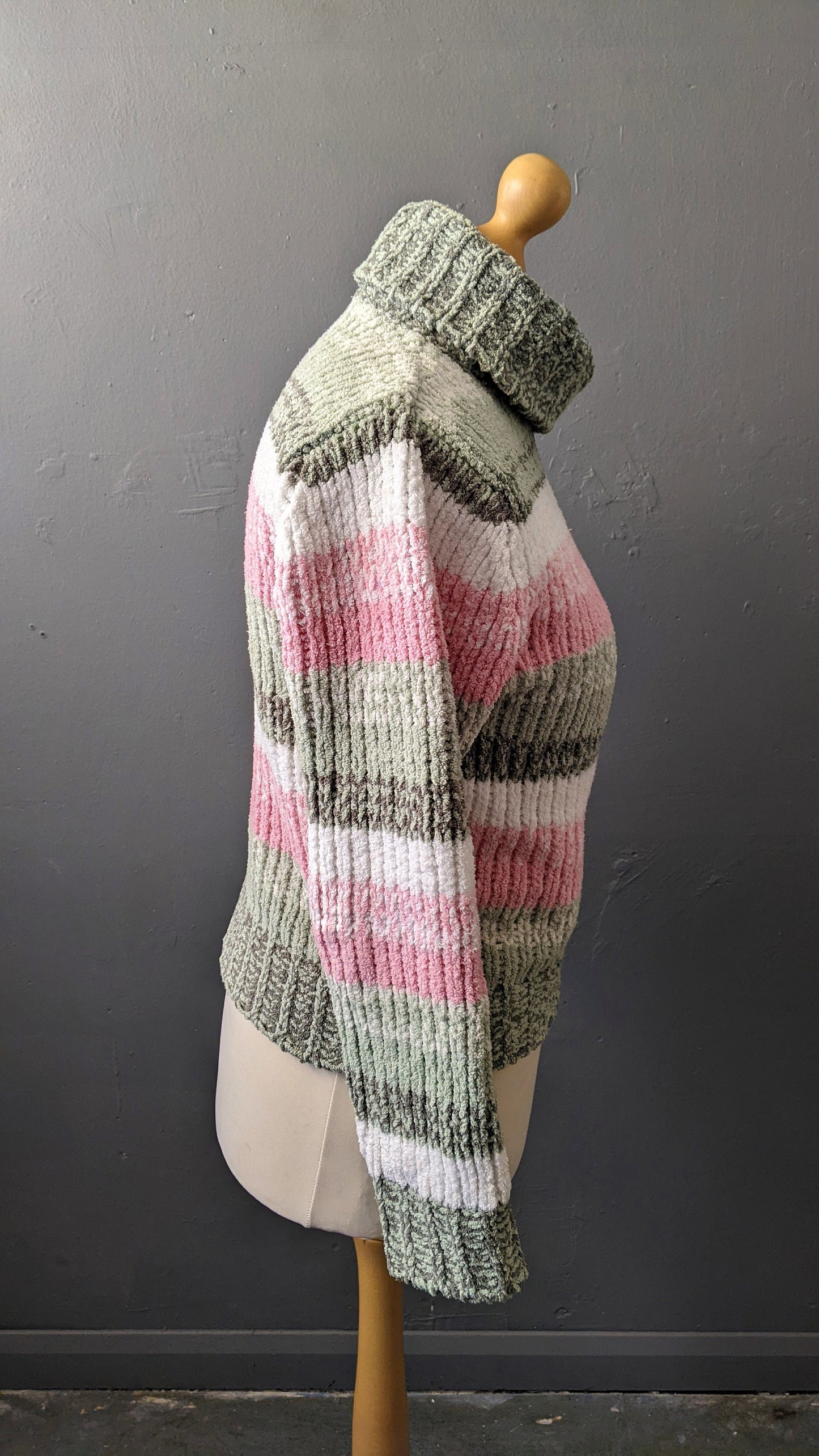 90s Turtleneck Chenille Knit Jumper, Size Medium