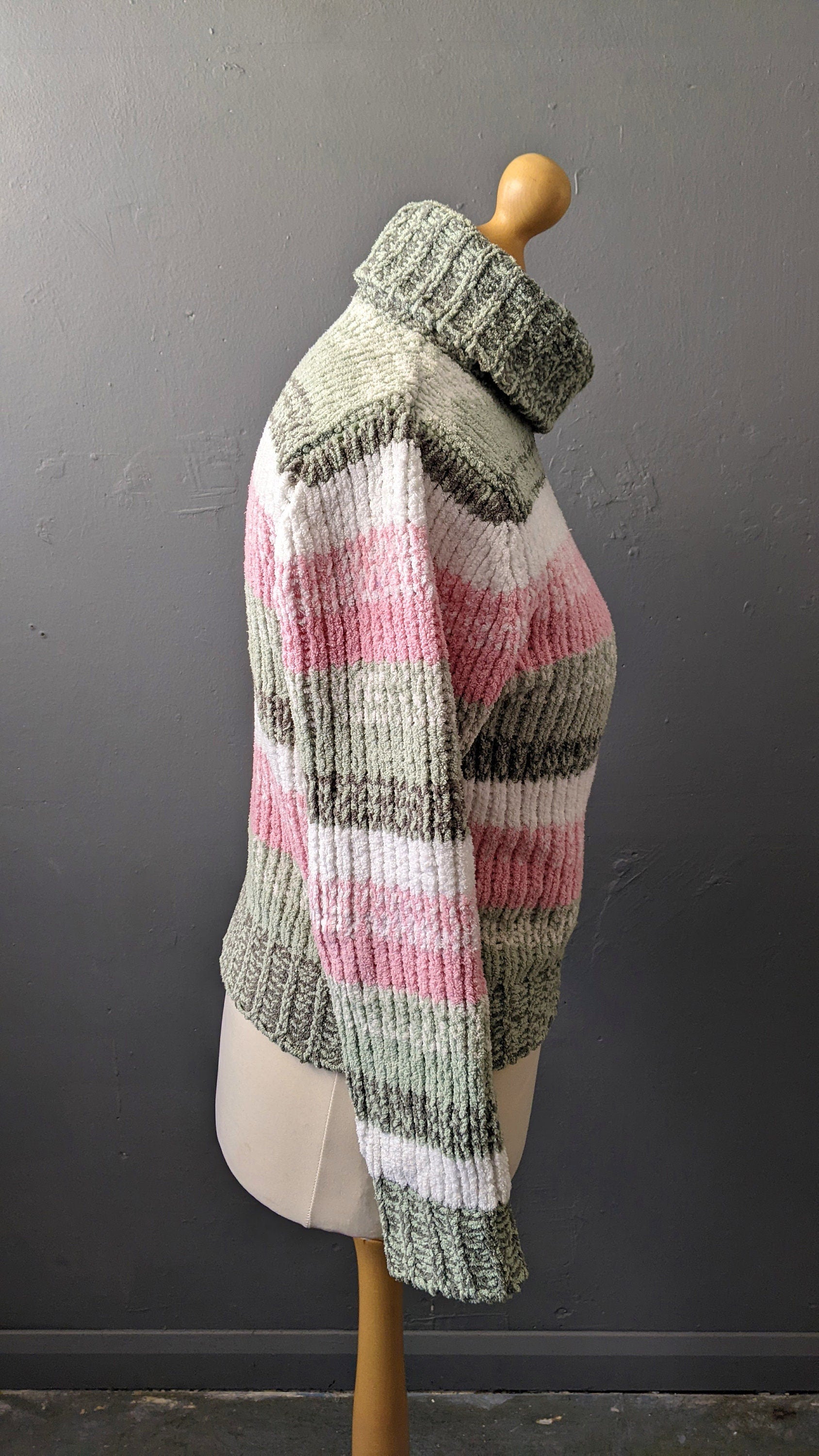 90s Turtleneck Chenille Knit Jumper, Size Medium