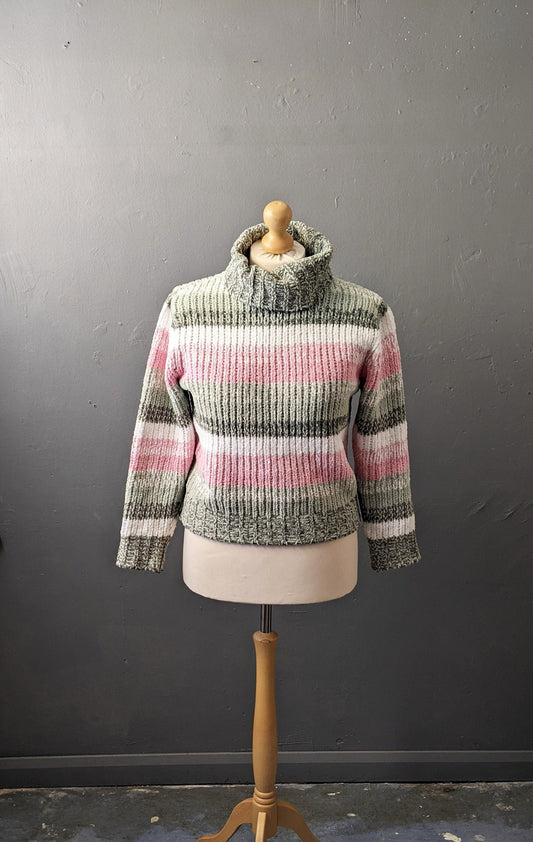90s Turtleneck Chenille Knit Jumper, Size Medium
