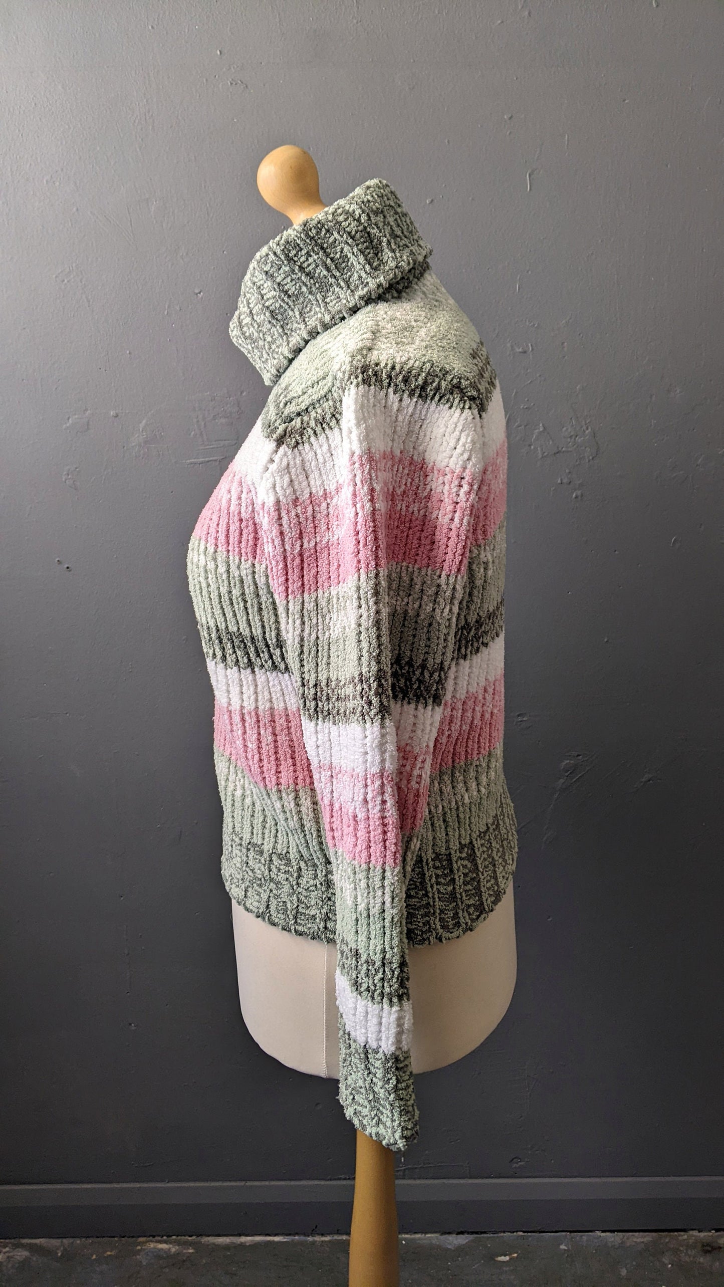 90s Turtleneck Chenille Knit Jumper, Size Medium