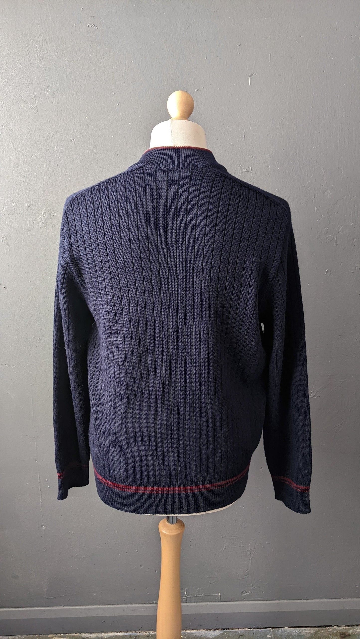 80s Mens Suede Cardigan Jacket by Bueckle, Size Large