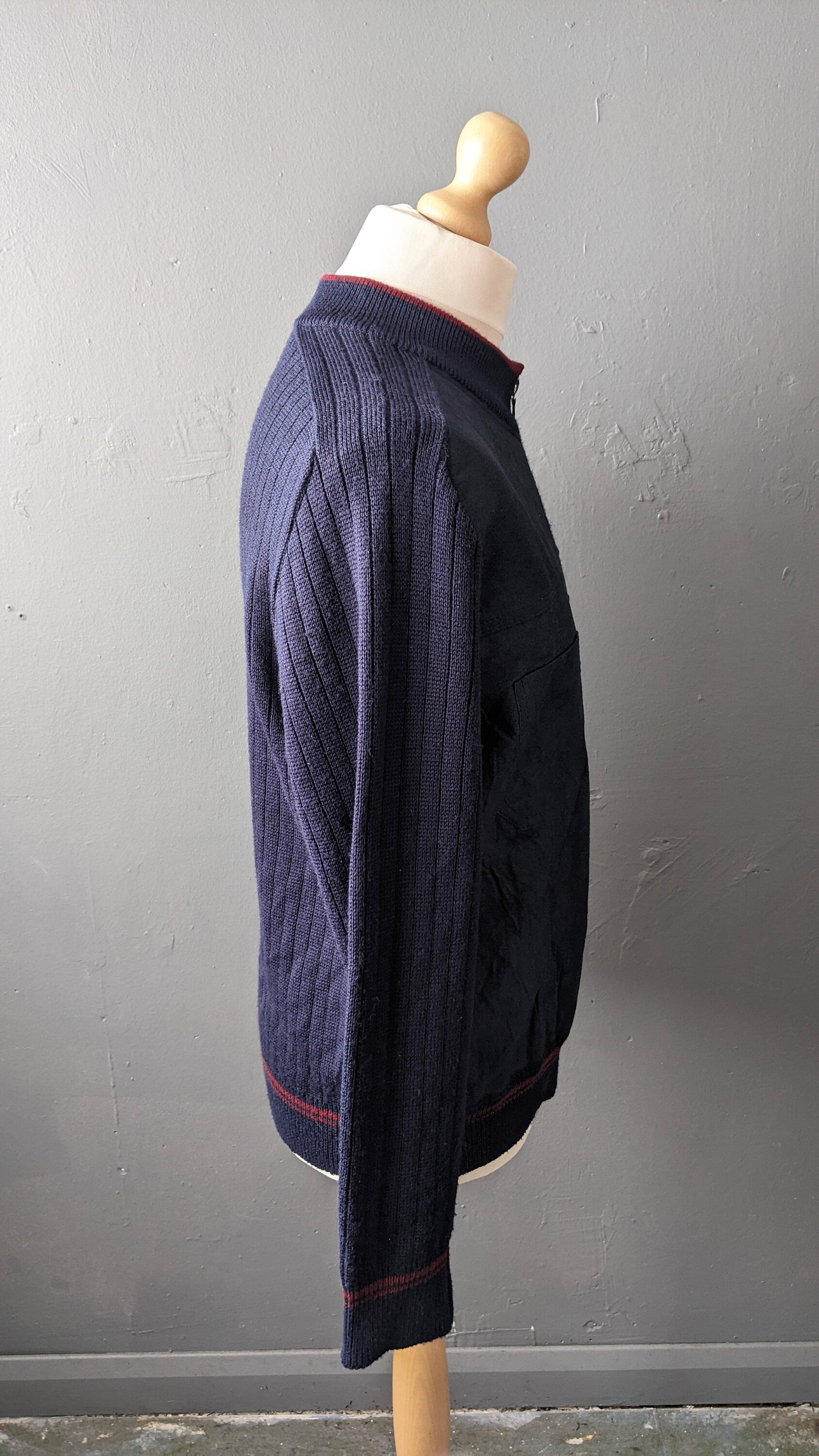 80s Mens Suede Cardigan Jacket by Bueckle, Size Large