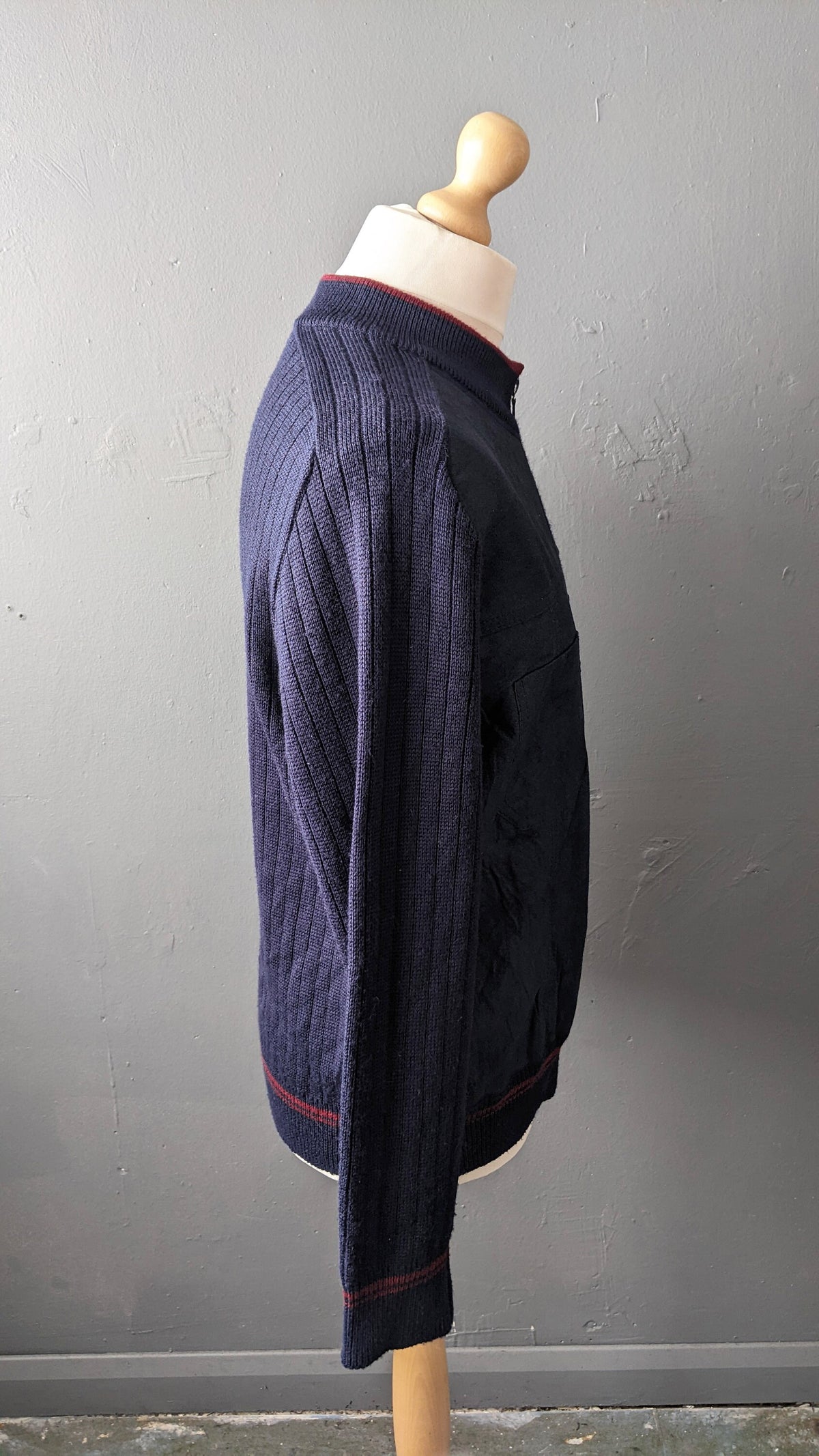 80s Mens Suede Cardigan Jacket by Bueckle, Size Large