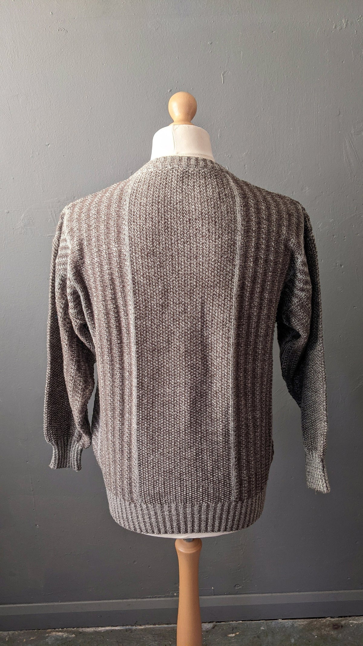 90s Neutral Grey Brown Jumper, Size Medium