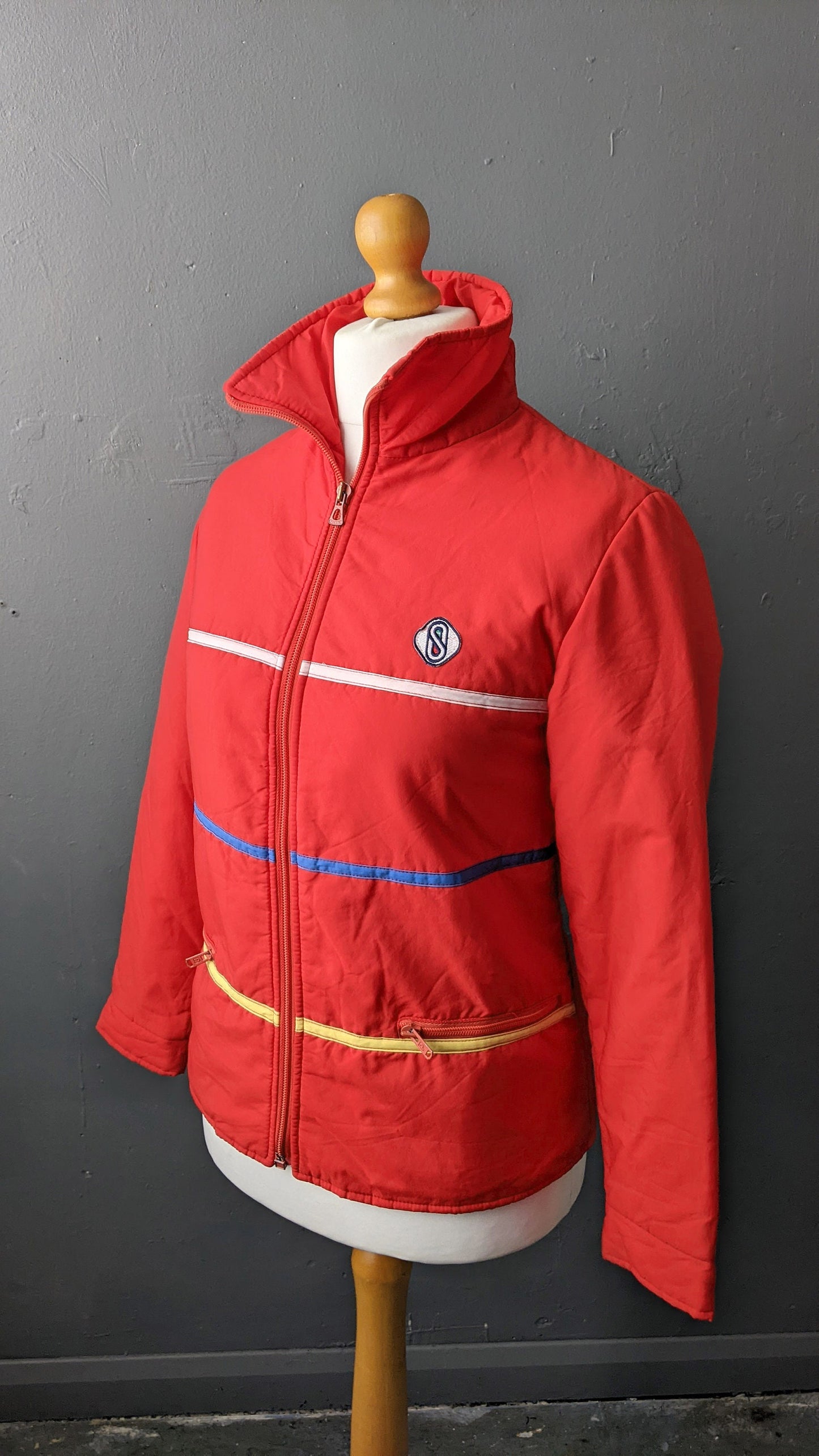 70s Sportitalia Ski Jacket, Vintage Snow Coat, Retro Winter Sports, Size Medium