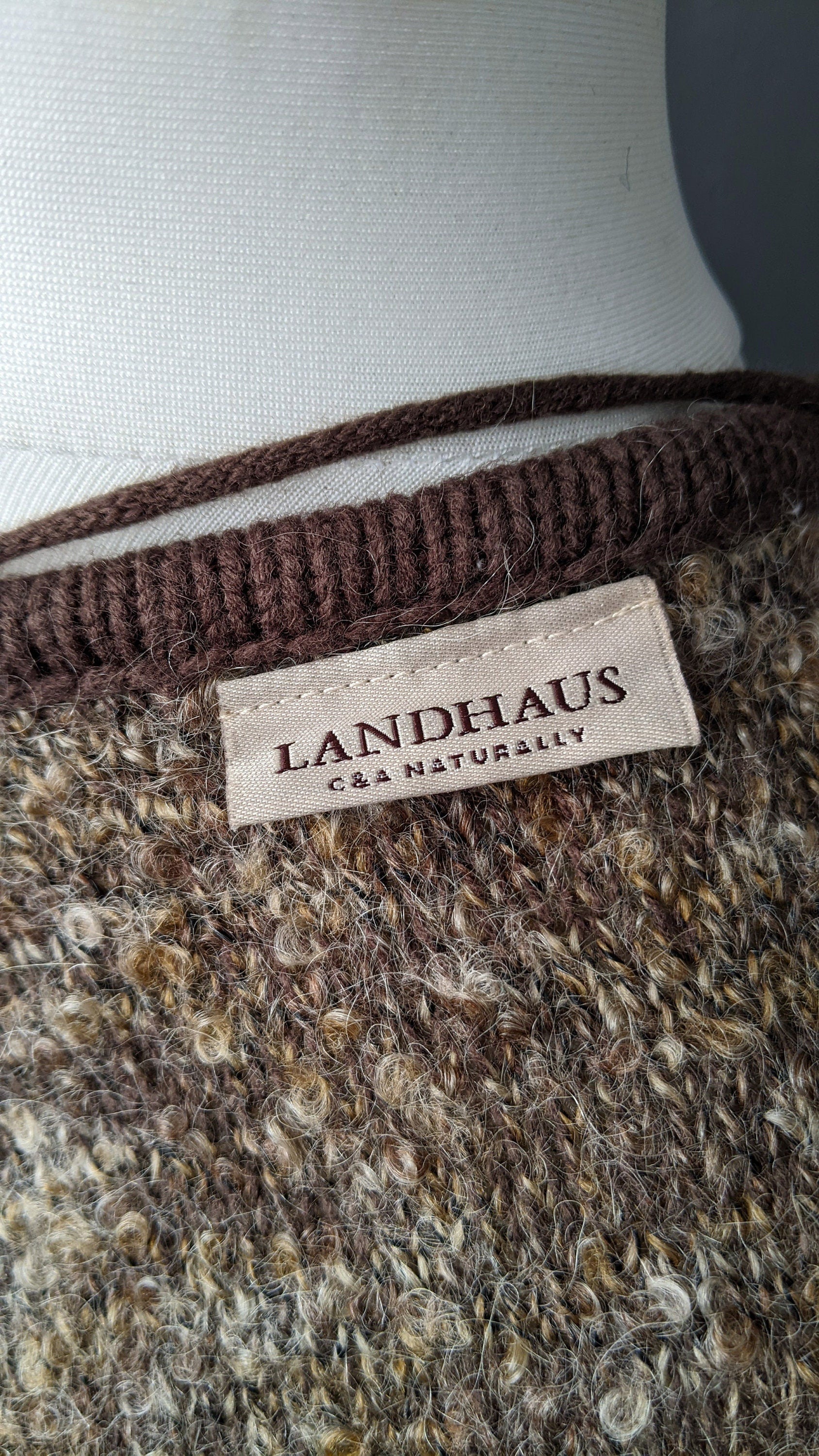 90s Landhaus Cardigan Vest, Trachten Knitwear, Garden 3D Knit, Size Medium