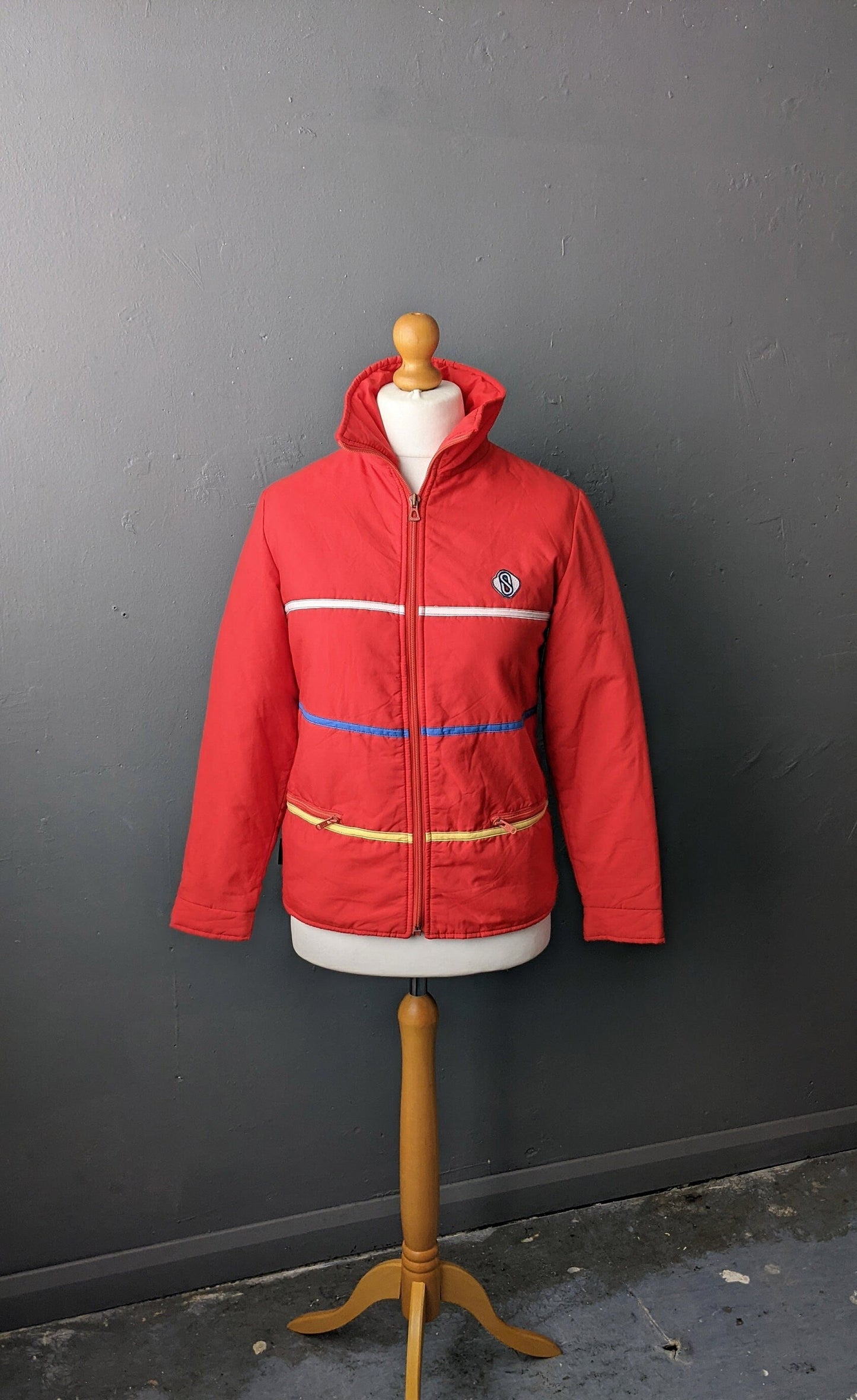 70s Sportitalia Ski Jacket, Vintage Snow Coat, Retro Winter Sports, Size Medium